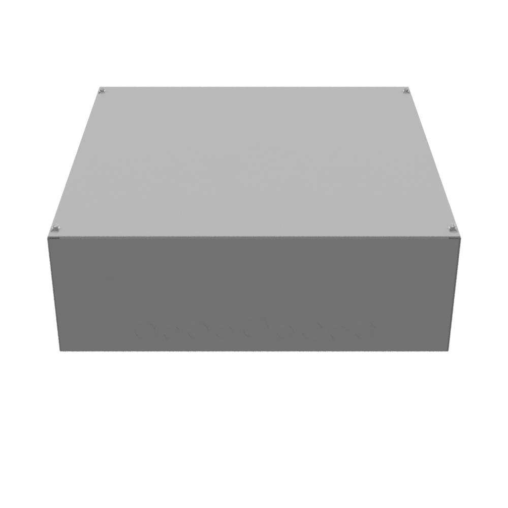 Picture of 24248-SC1 - 24X8x24 Screw Cover Type 1 UL Listed Steel Knockouts ANSI 61 Gray Cover With Teardrop Slots Mounting Holes In Back