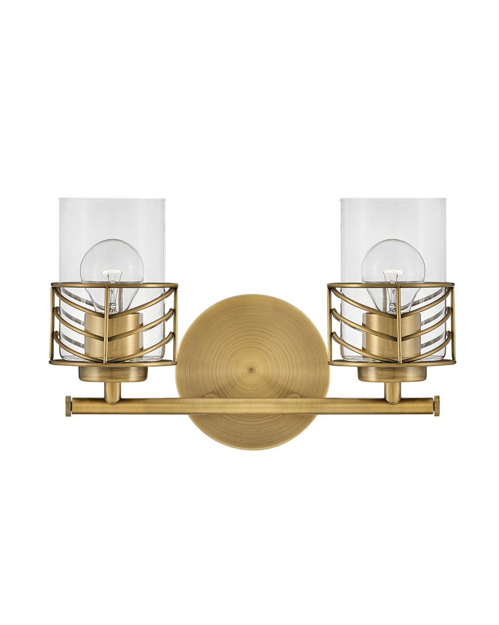 50262LCB - Two Light Vanity, Steel, Lacquered Brass, Transitional