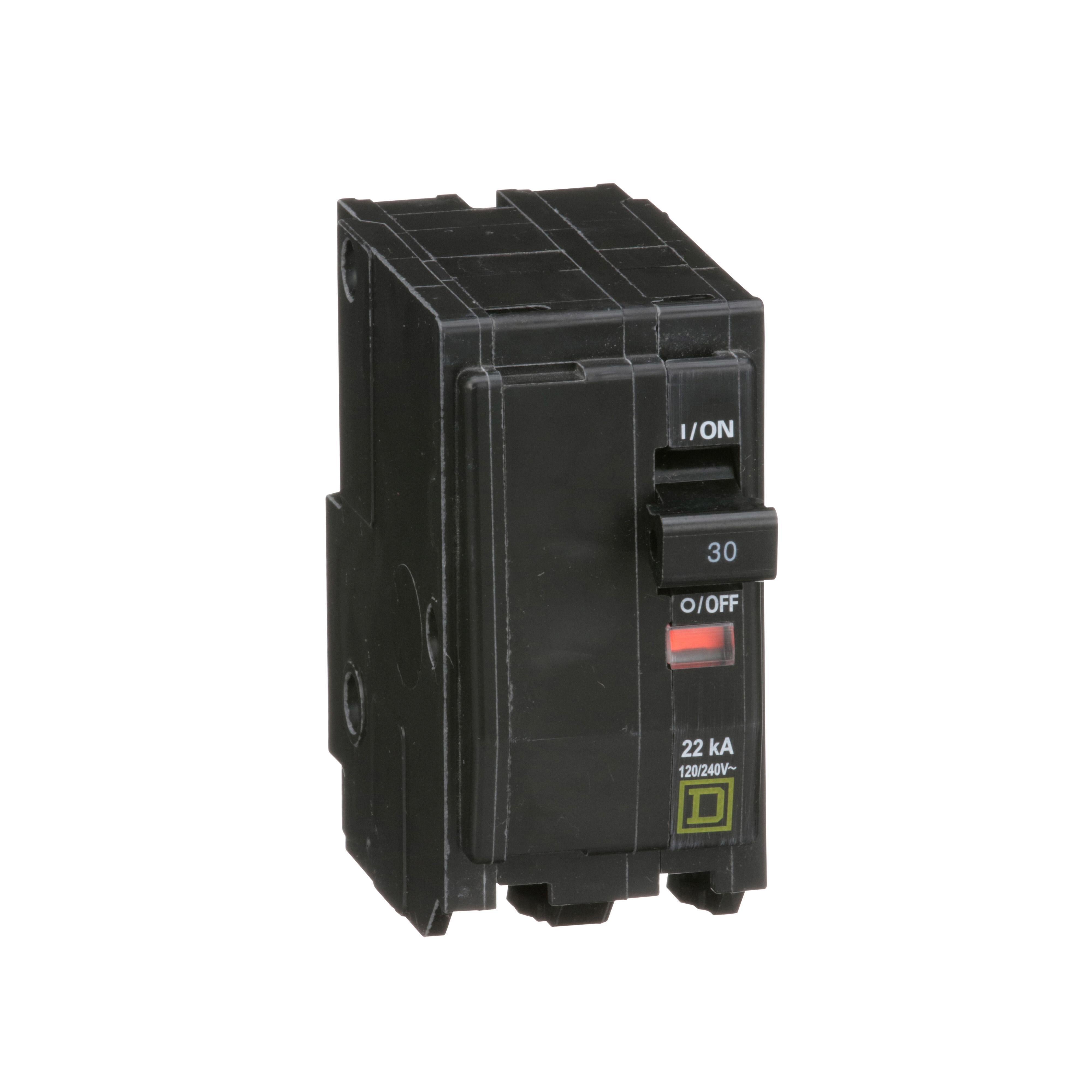 QO230VH - Mini circuit breaker, QO, 30A, 2 pole, 120/240VAC, 22kA, plug in