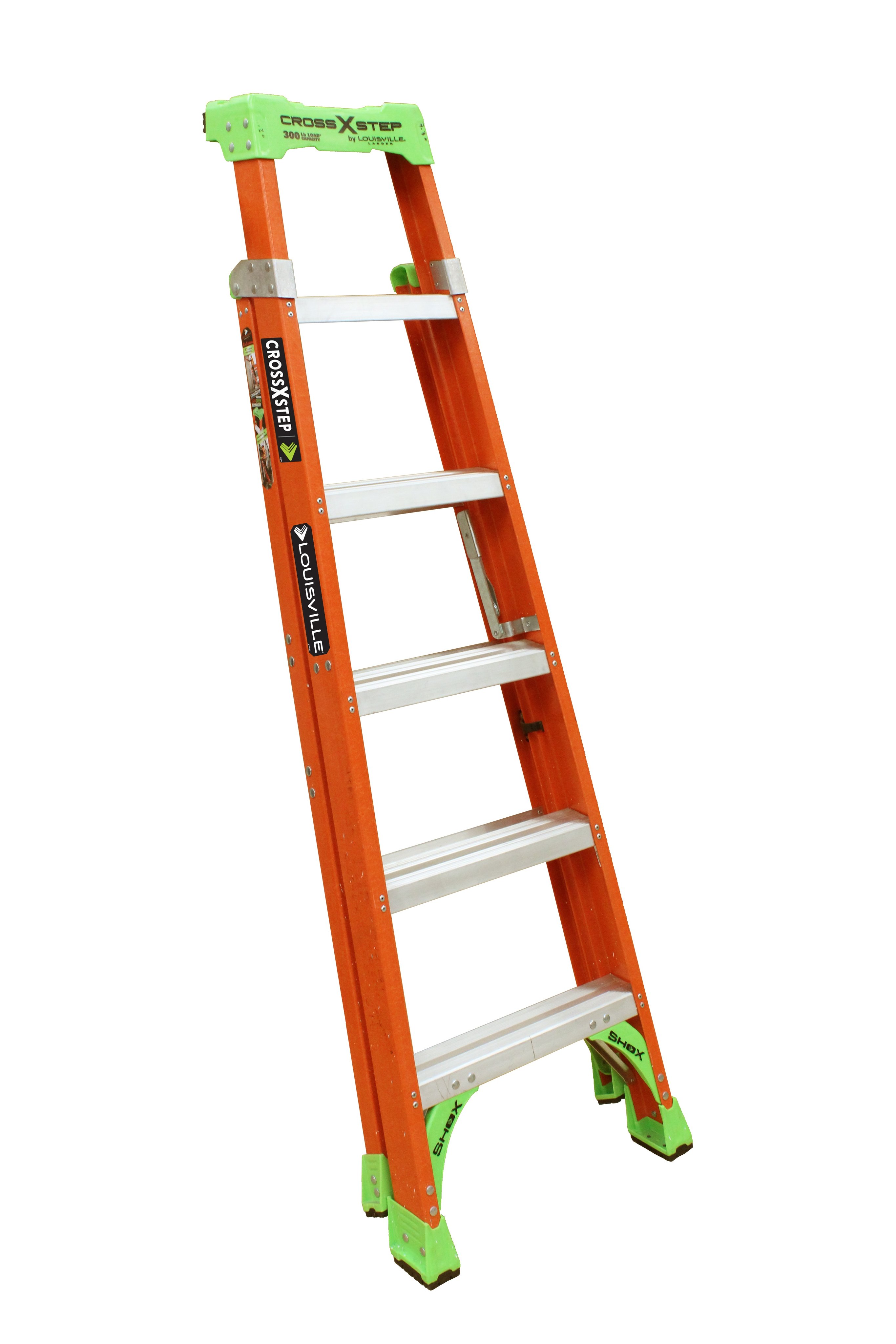 Picture of FXS1506 - Louisville Ladder 6-Foot Fiberglass Cross Step Ladder, Type IA, 300-pound Load Capacity, FXS1506