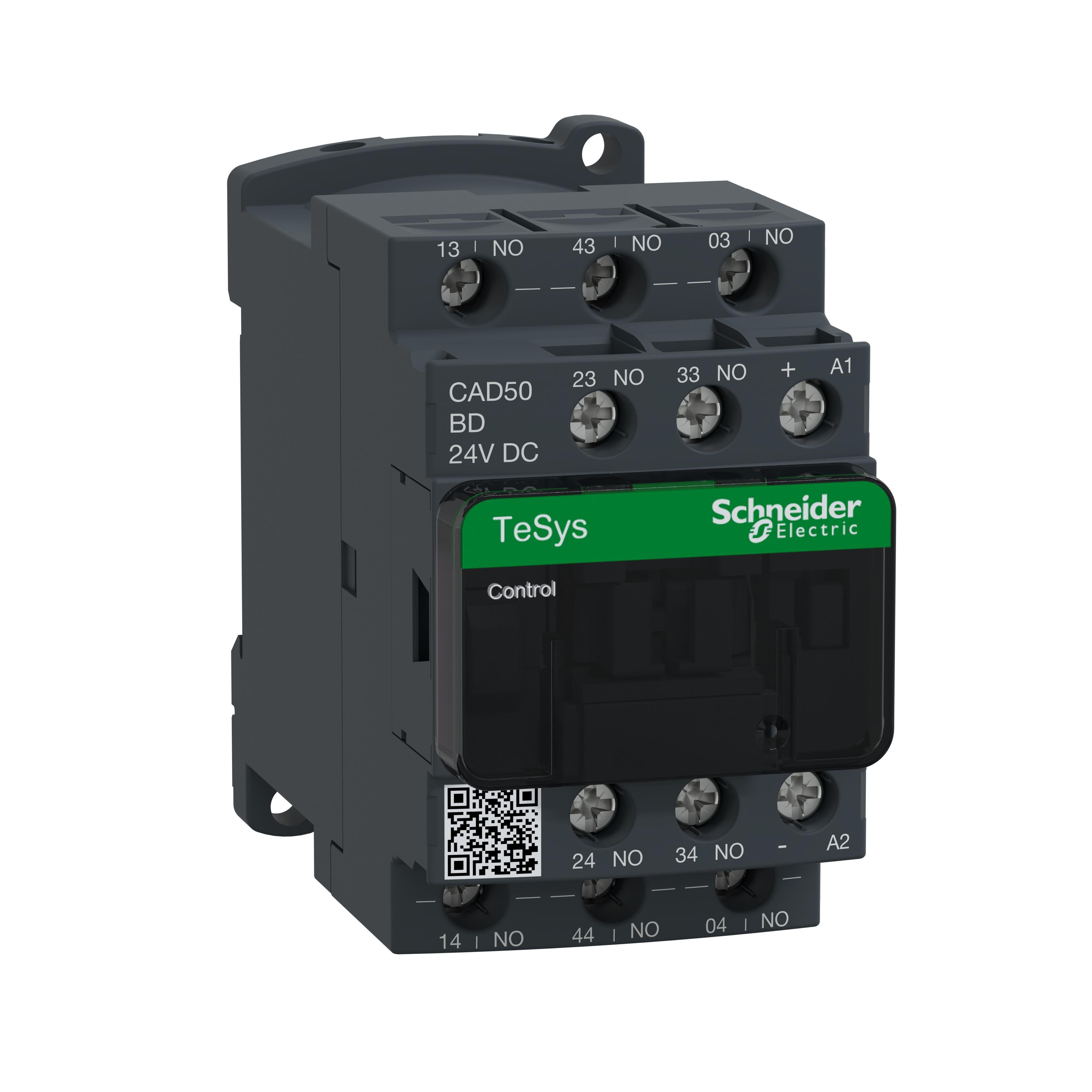 CAD50BD - TeSys Deca control relay - 5 NO - <= 690 V - 24 V DC standard coil