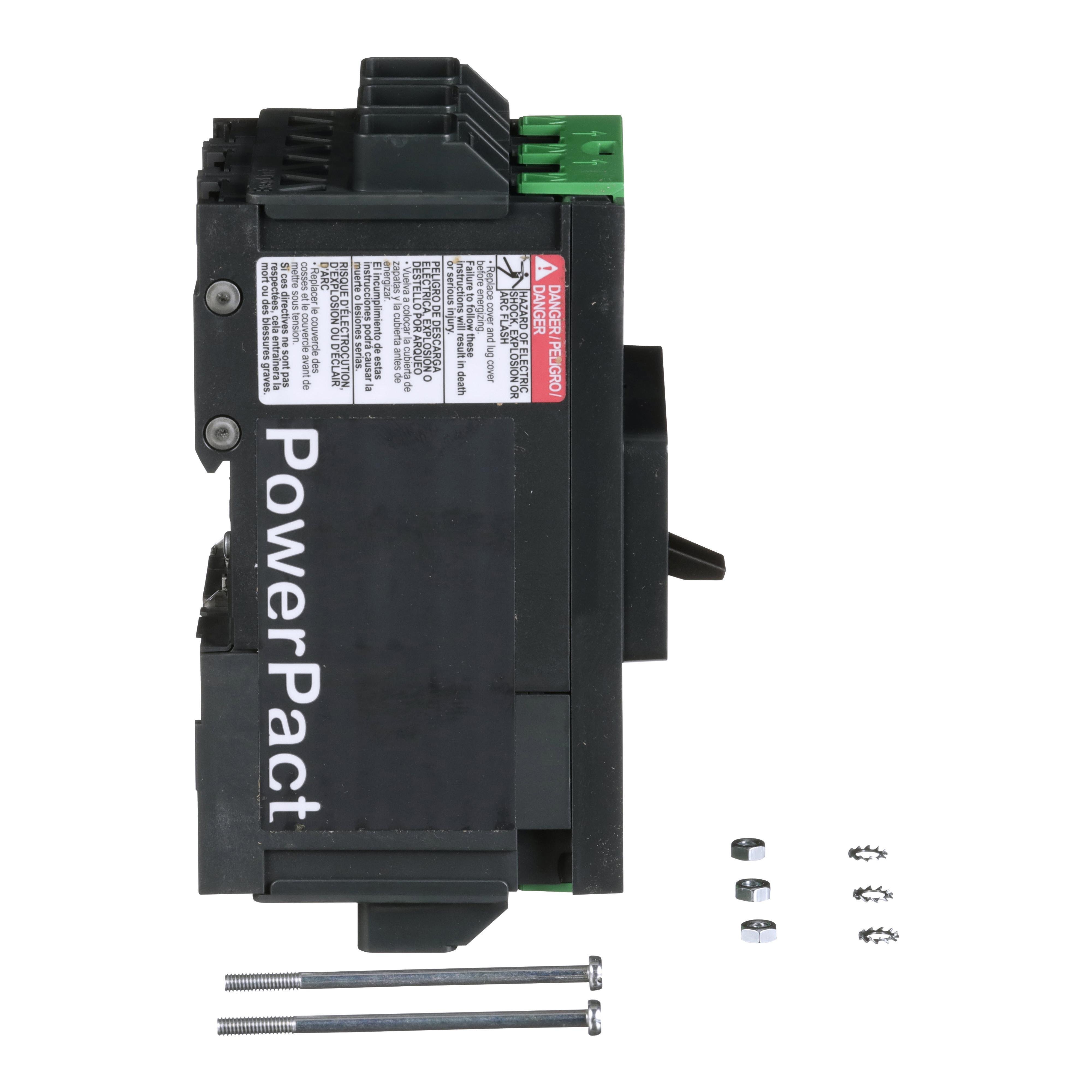 Picture of BDL36025 - Circuit breaker, PowerPacT B, 25A, 3 pole, 600Y/347VAC, 14kA, lugs, thermal magnetic, 80%
