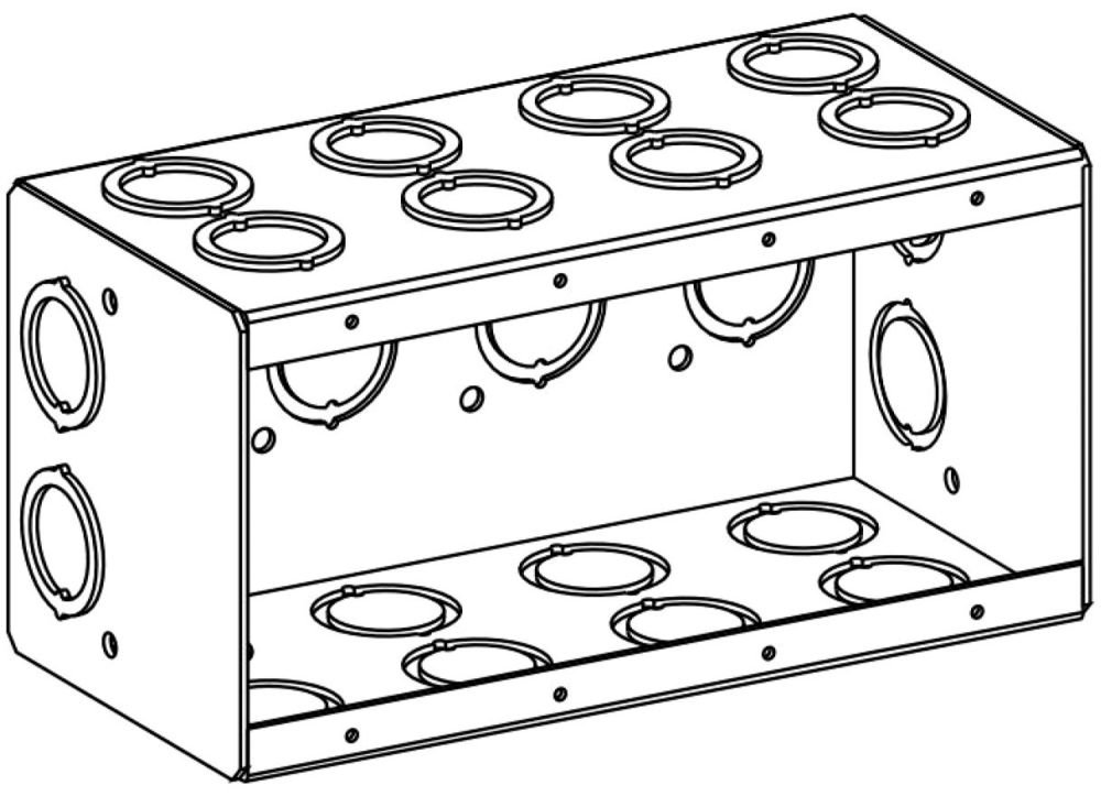 MB-4 - 3-1/2" DEEP, 4-GANG MASONRY BOX WITH CKO