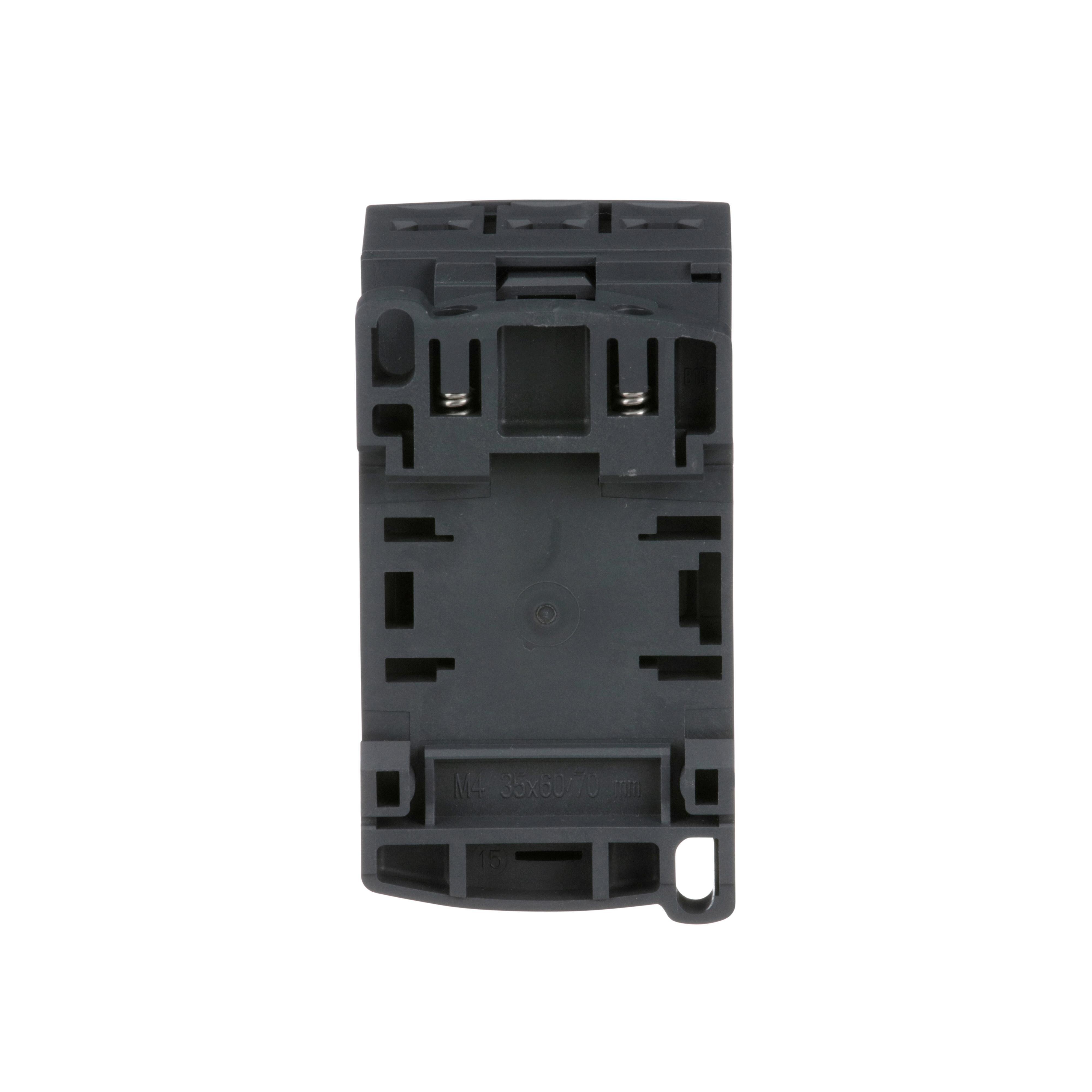 Picture of LC1D09U7 - IEC contactor, TeSys Deca, nonreversing, 9A, 5HP at 480VAC, up to 100kA SCCR, 3 phase, 3 NO, 240VAC 50/60Hz coil, open style