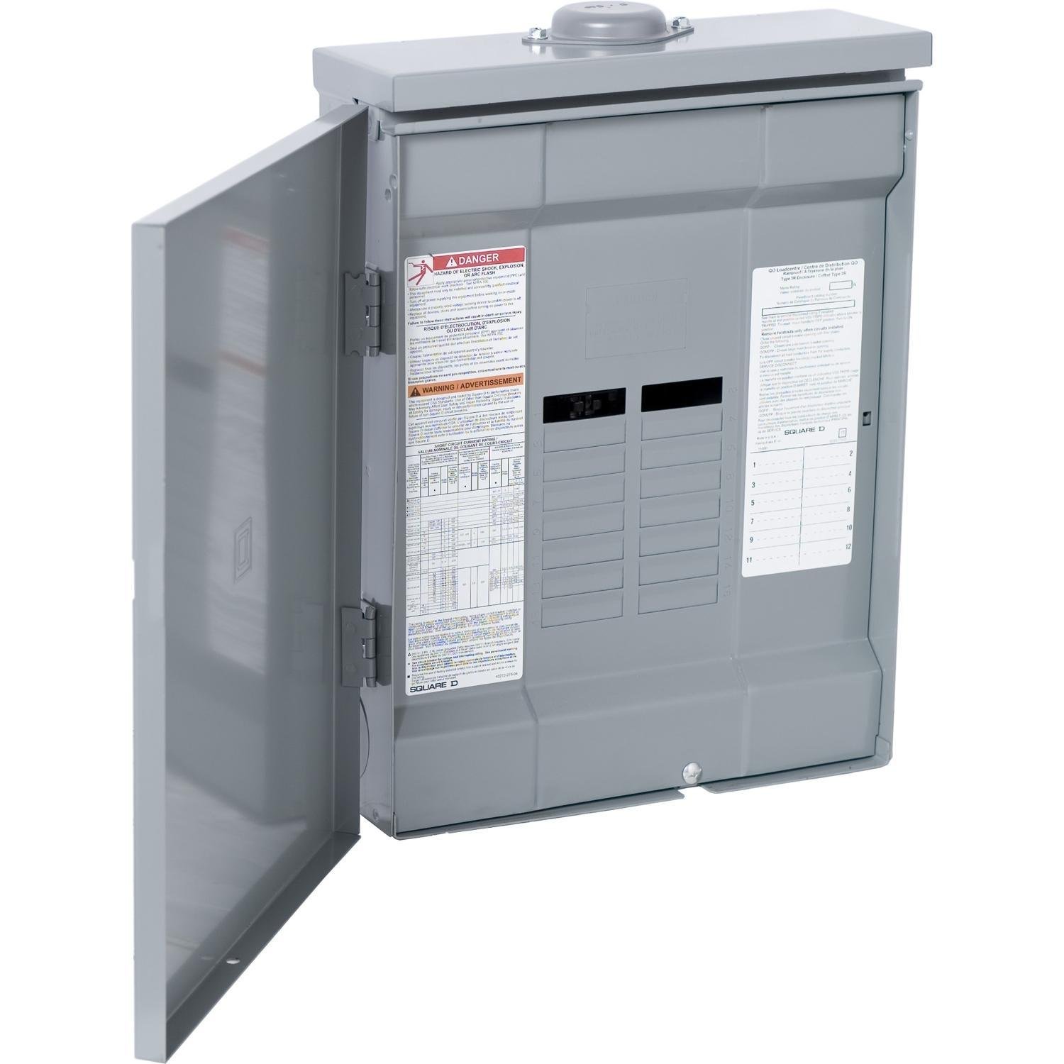 QO312ML1RB - Load center, QO, 3 phase, 12 spaces, 12 circuits, 100A convertible main lugs, NEMA3R, CSA