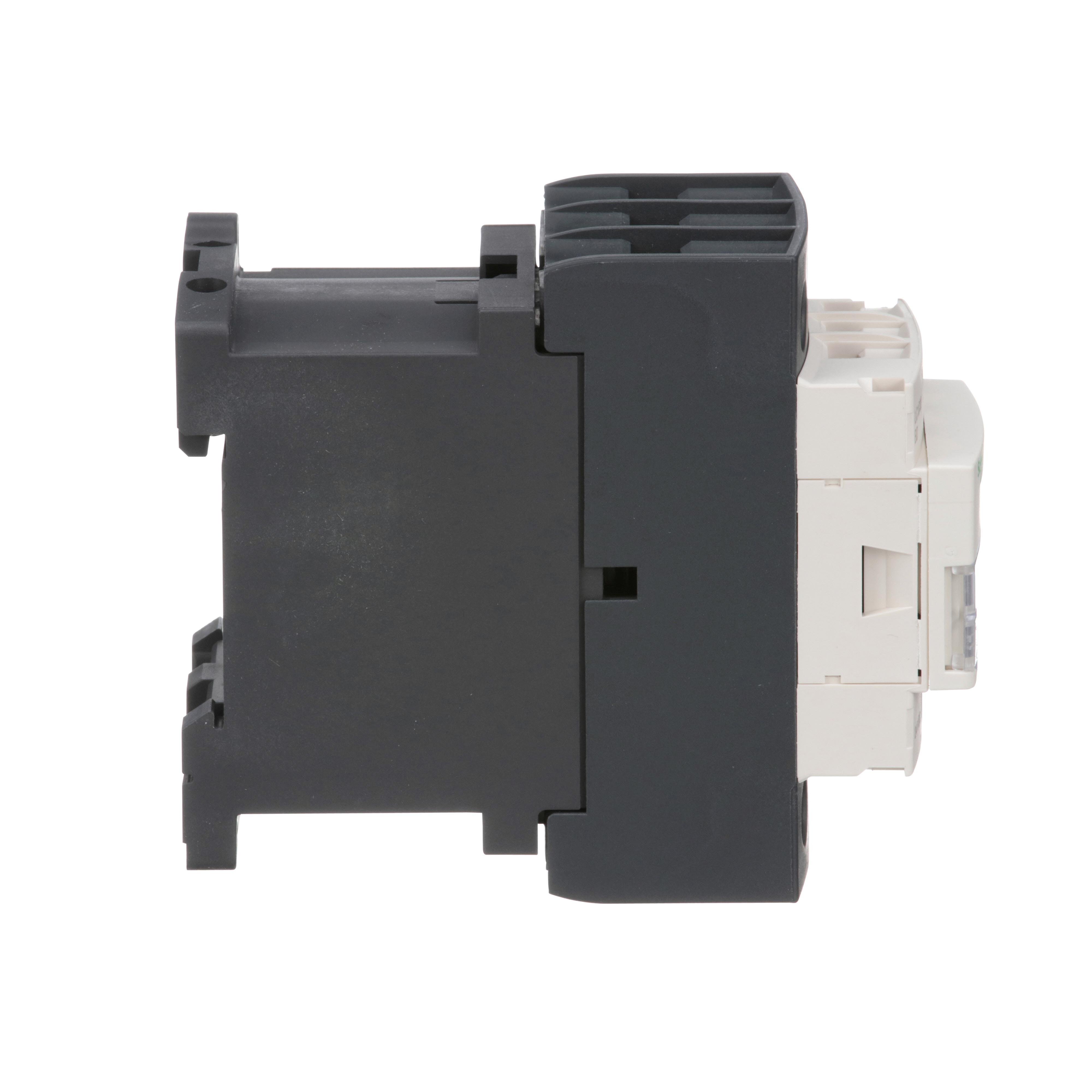 Picture of LC1D32BD - IEC contactor, TeSys Deca, nonreversing, 32A, 20HP at 480VAC, up to 100kA SCCR, 3 phase, 3 NO, 24VDC coil, open style