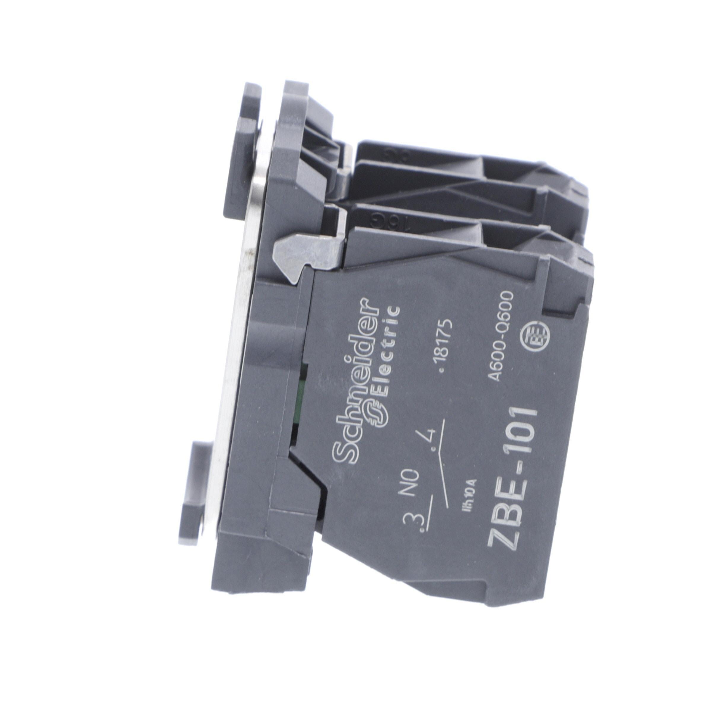 Picture of ZB5AZ103 - Single contact block with body fixing collar, Harmony XB5, plastic, screw clamp terminal, 2NO
