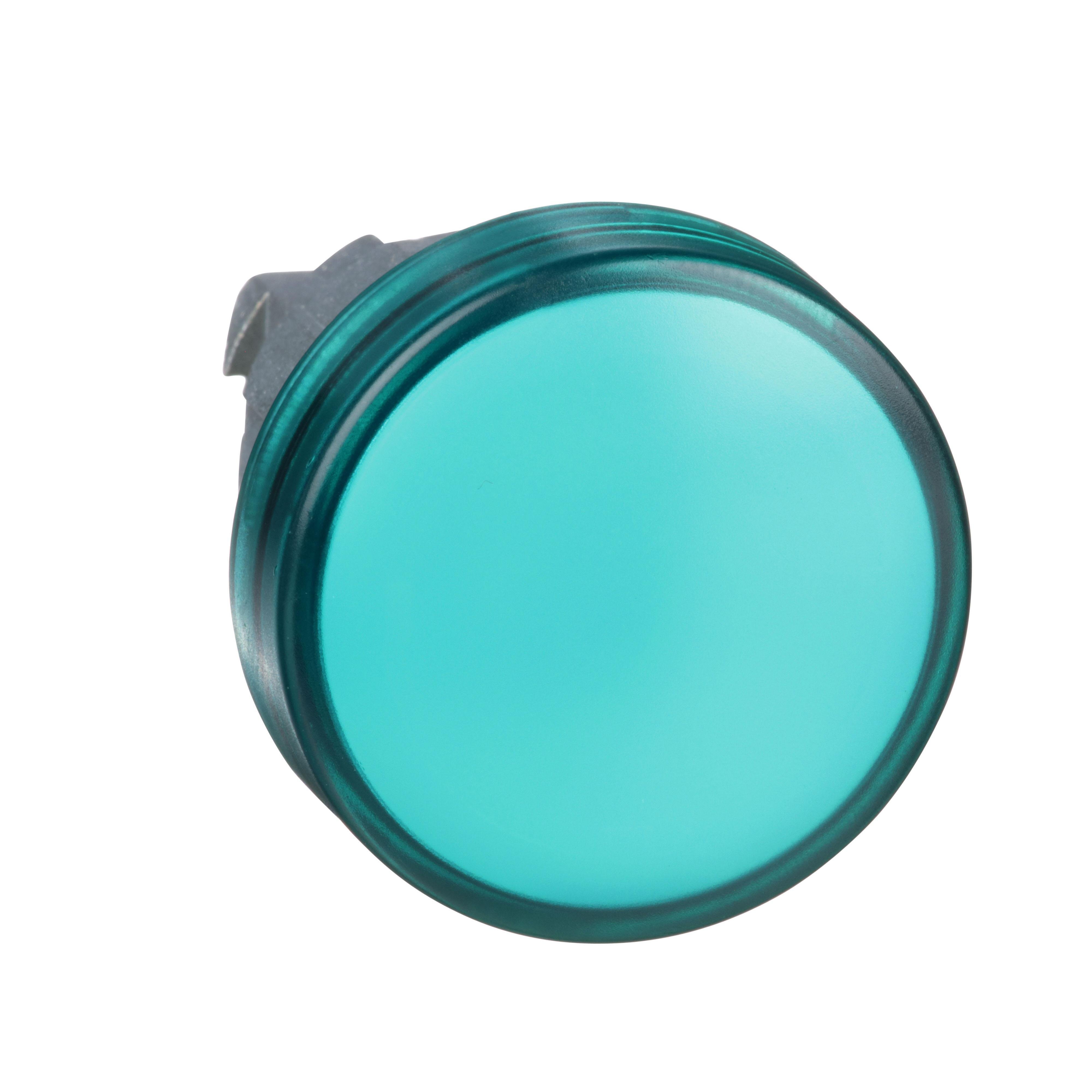 Picture of ZB4BV033 - Head for pilot light, Harmony XB4, metal, green, 22mm, universal LED, plain lens