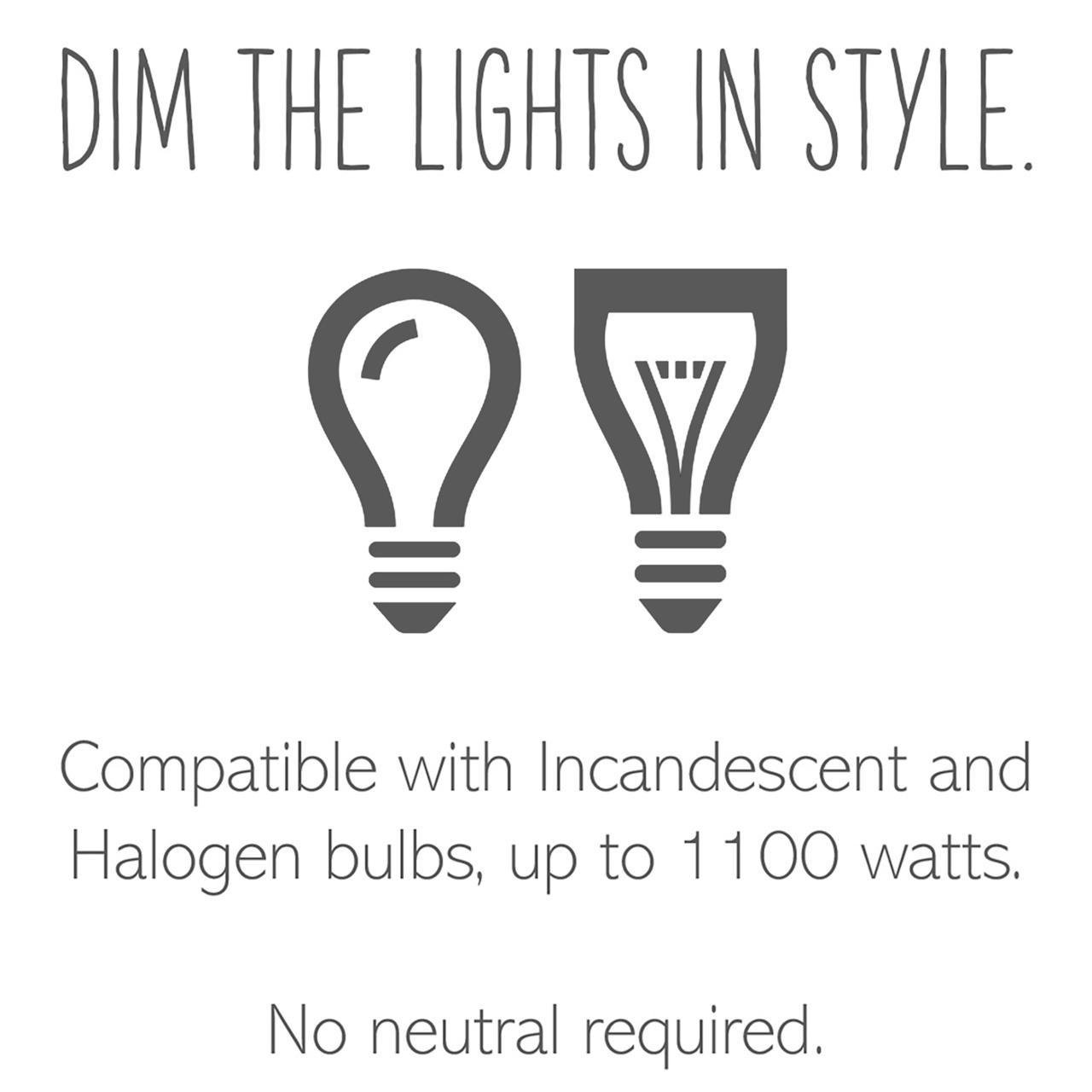 ADPD453LW2 - adorne® 450W CFL/LED Paddle Dimmer, White, with Microban®