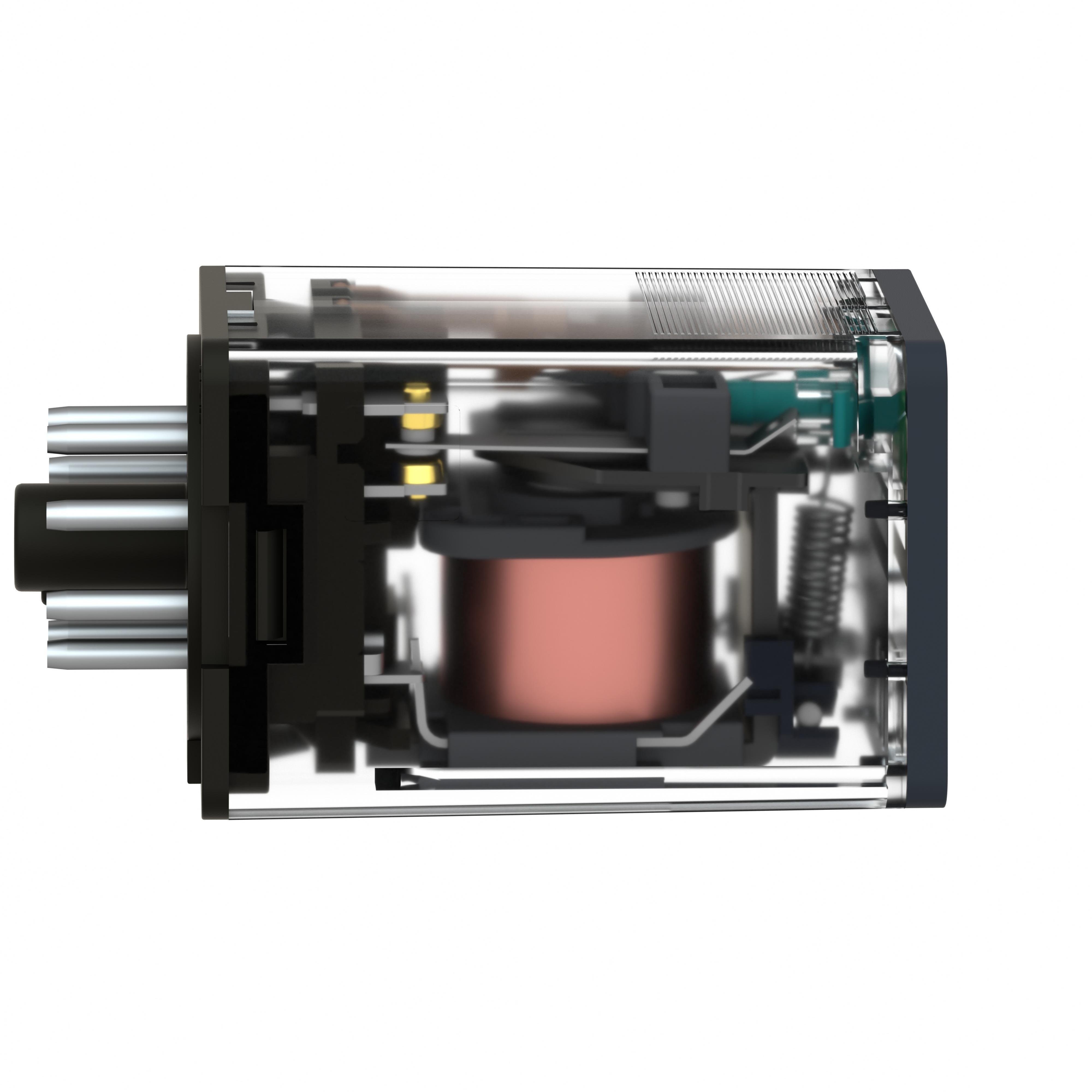 Picture of RUMC32BD - universal plug in relay, Harmony Electromechanical Relays, 10A, 3CO, with LED, lockable test but to n, 24V DC