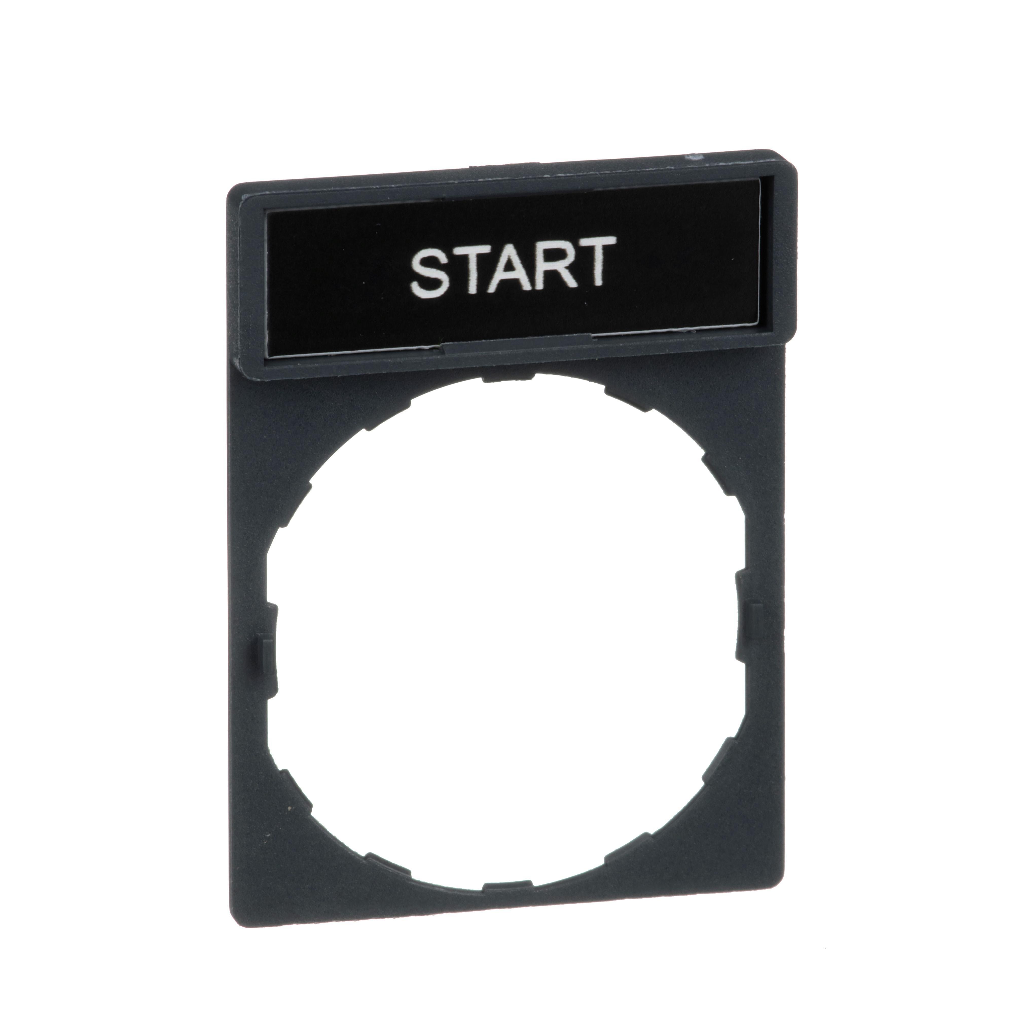 ZBY2303 - Harmony, 22mm Push Button, legend holder 30 x 40 mm, with legend 8 x 27 mm, marked START