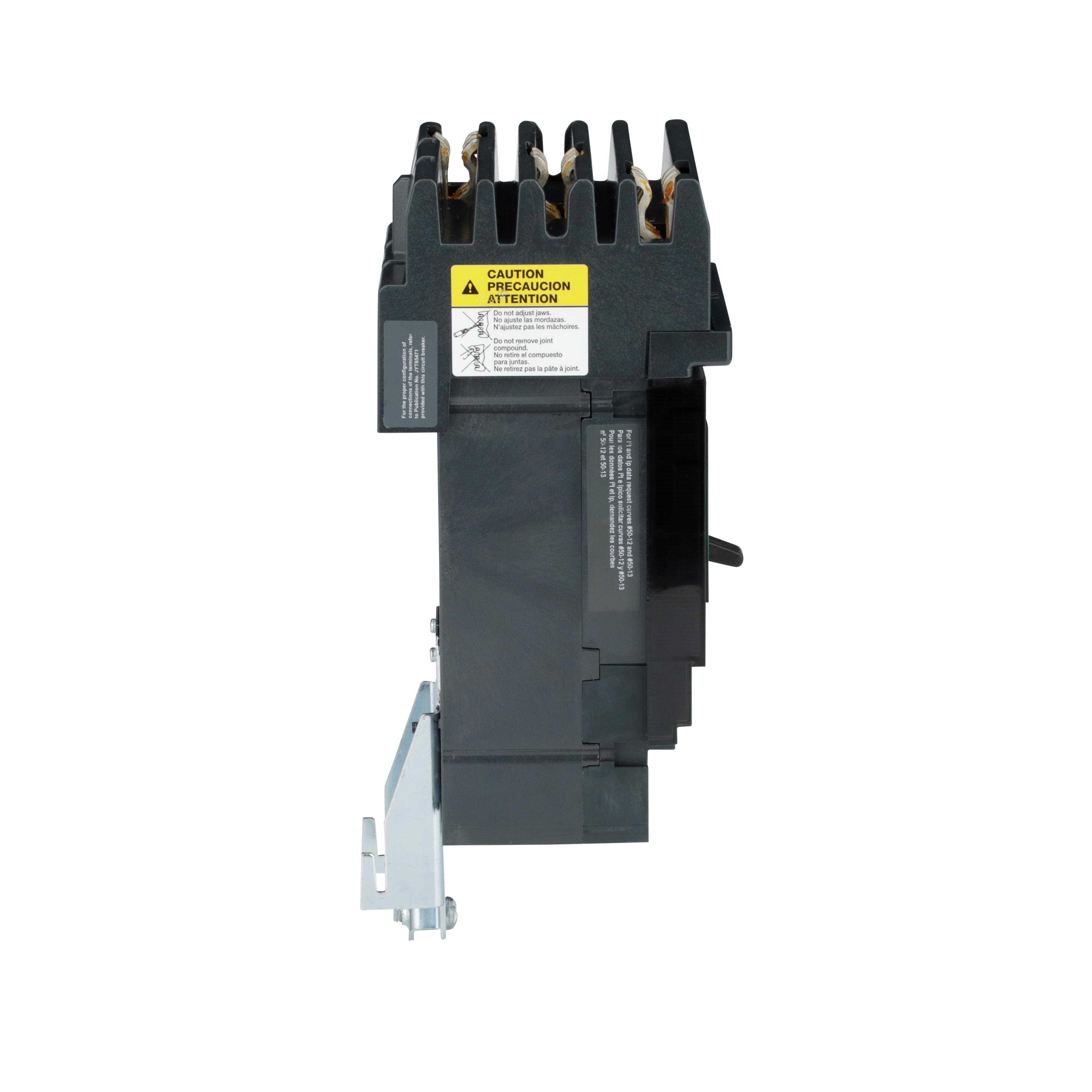 Picture of JLA36250 - Circuit breaker, PowerPacT J, 250A, 3 pole, 600VAC, 50kA, I-Line, thermal magnetic, 80%, ABC