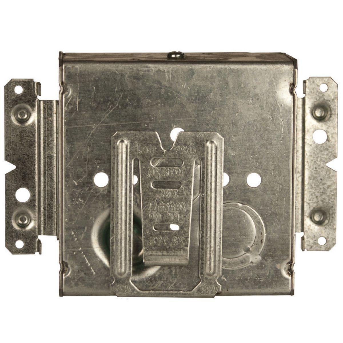Picture of 232MS - 4 in. Square Box, Welded with STAB-IT® Connector, 2-1/8 in. Deep, 600V, Raised Ground, 8 in. #12 Copper Pigtail, UBS, M Bracket
