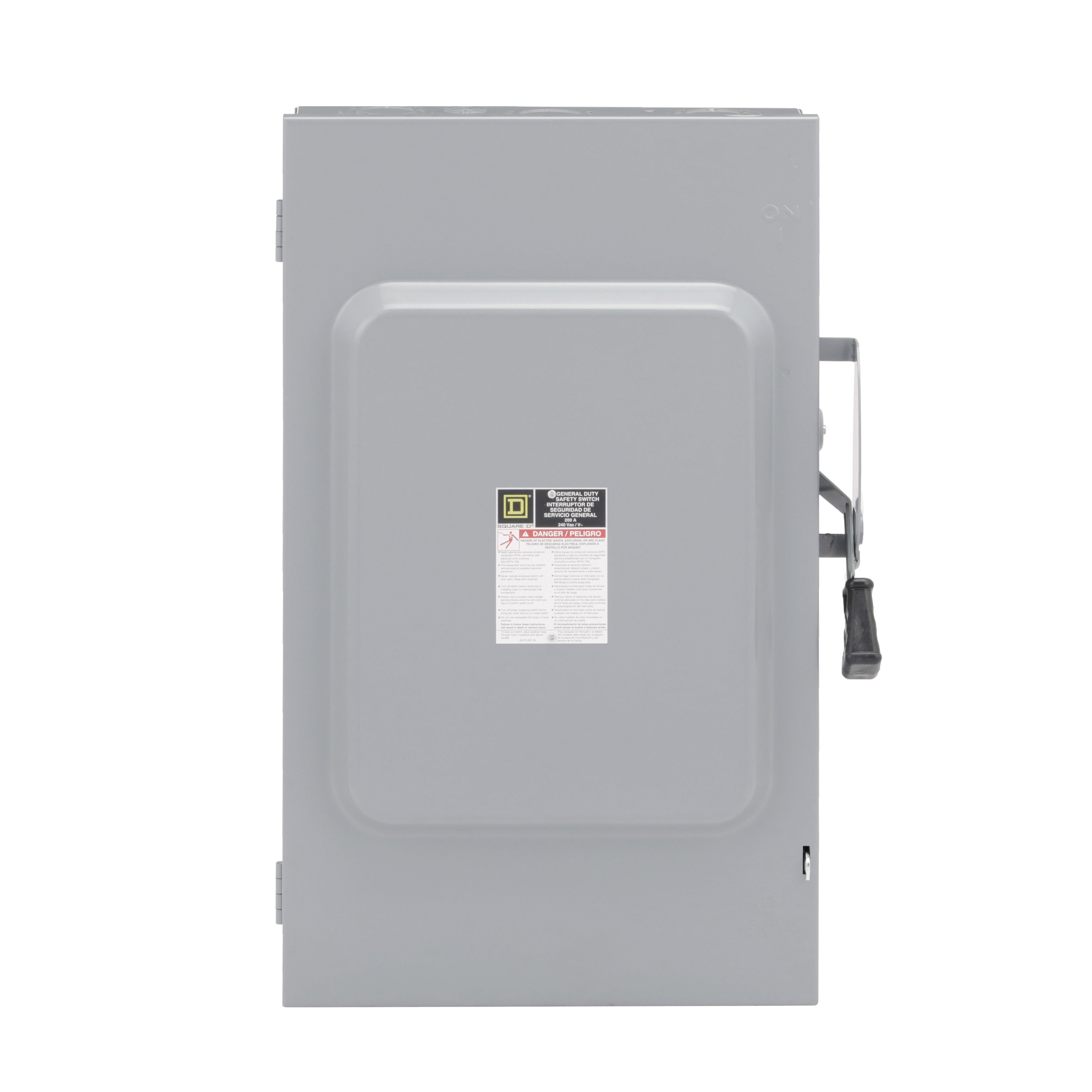 Picture of DU324 - Safety switch, general duty, non fusible, 200A, 3 pole, 60hp, 240VAC, NEMA 1