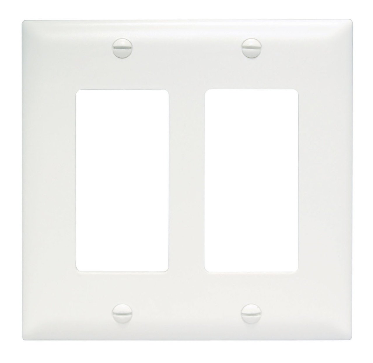 TP262-W - TradeMaster® 2-Gang Nylon Wall Plate, 2 Decorator Openings, White