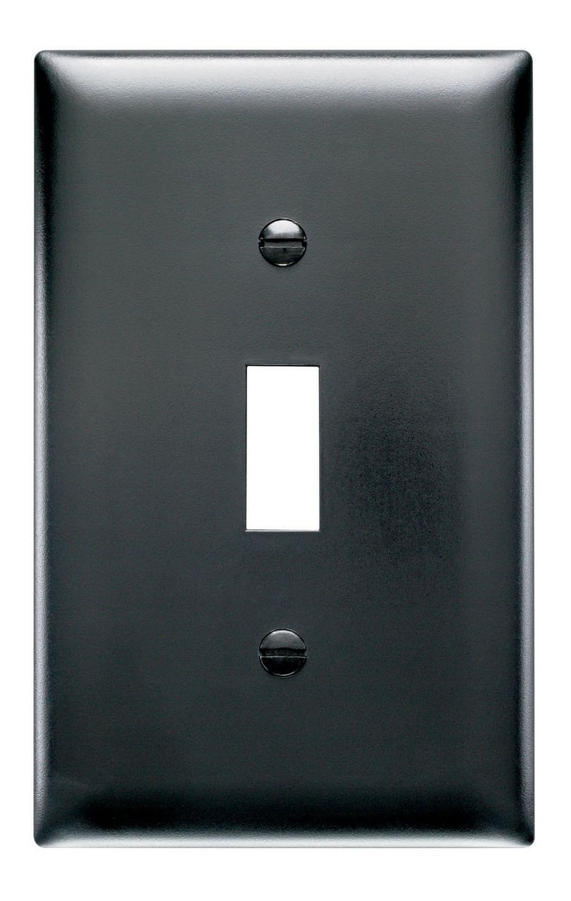TP1BK - TradeMaster® 1-Gang Nylon Wall Plate, 1 Toggle Switch Opening, Black