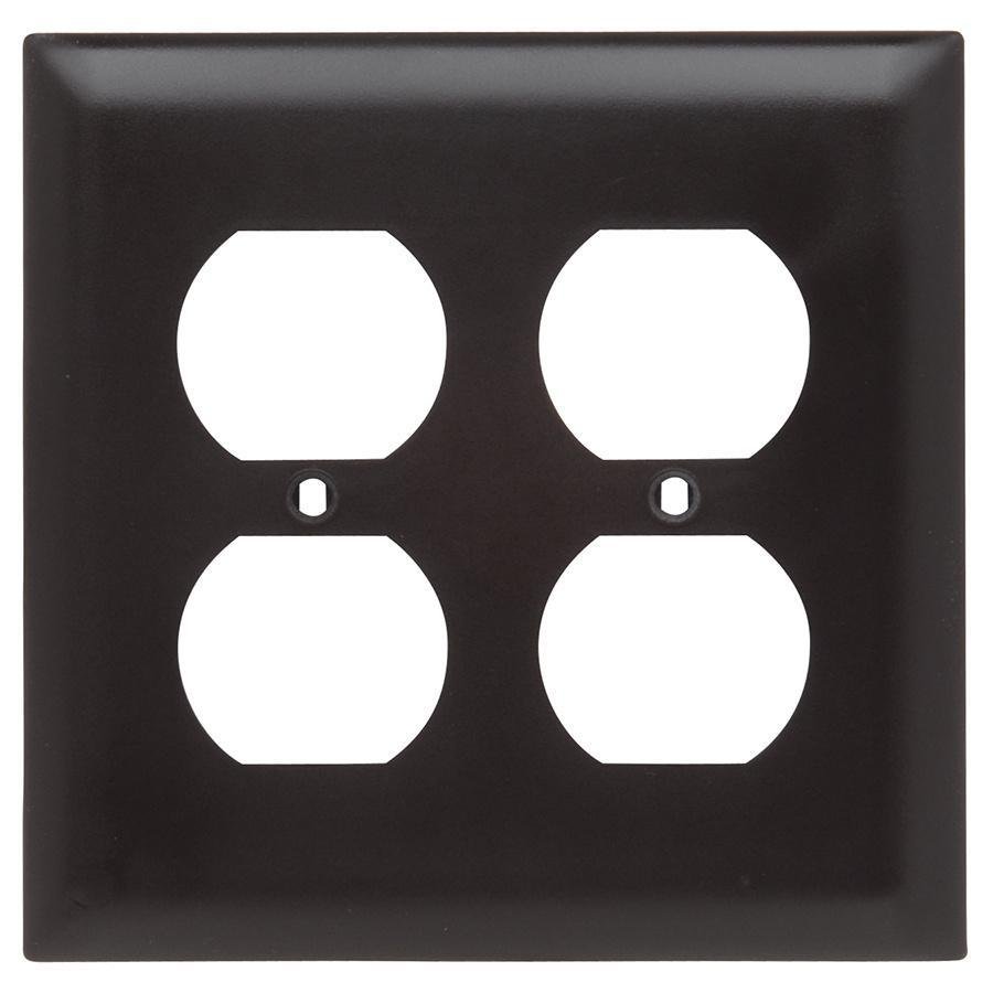 TP82 - TradeMaster® 2-Gang Nylon Wall Plate, 2 Duplex Receptacle Openings, Brown