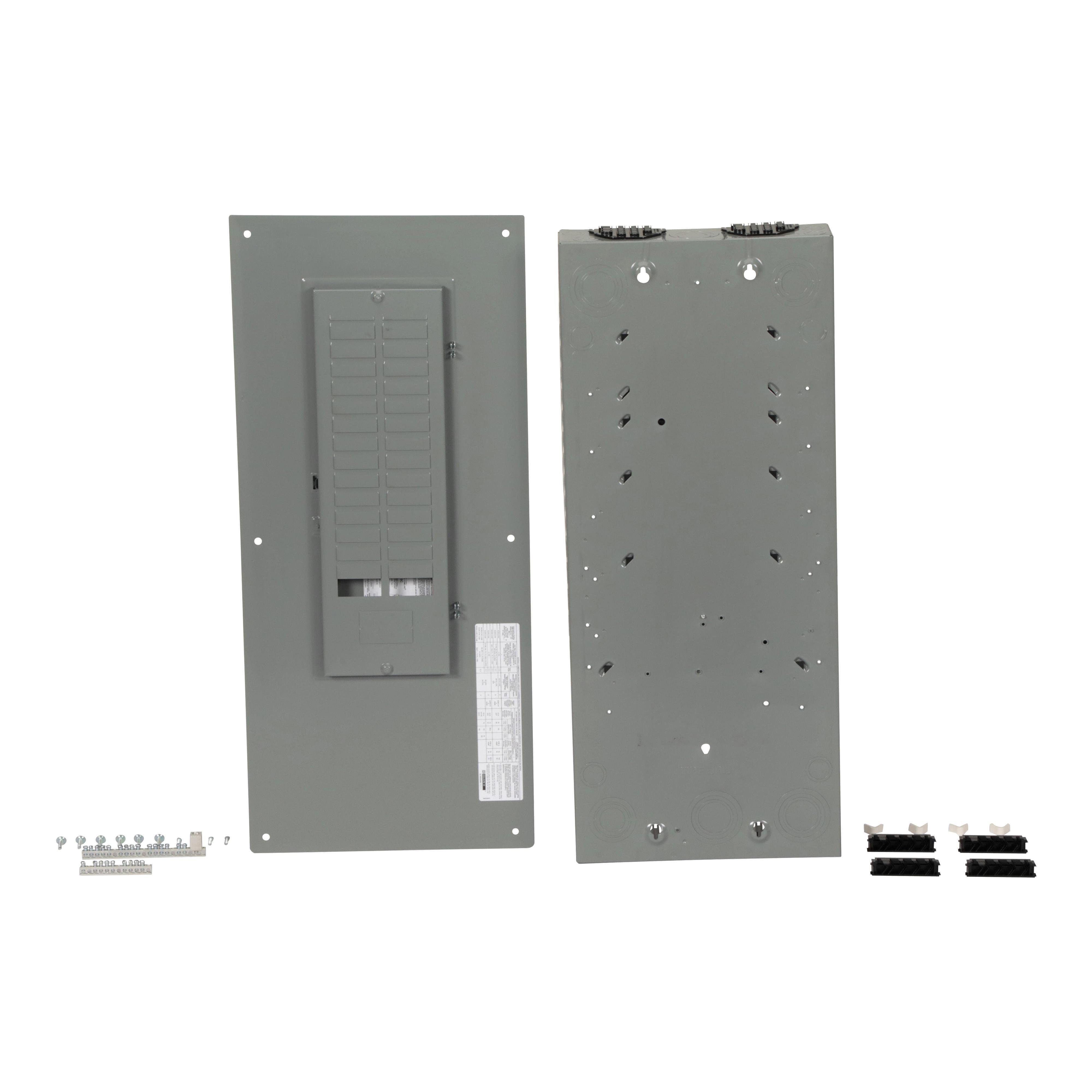 Picture of HOM3060L125PQGC - Load center, Homeline, 1 phase, 30 spaces, 60 circuits, 125A convertible main lugs, PoN, NEMA1, Qwik-grip, gnd bar