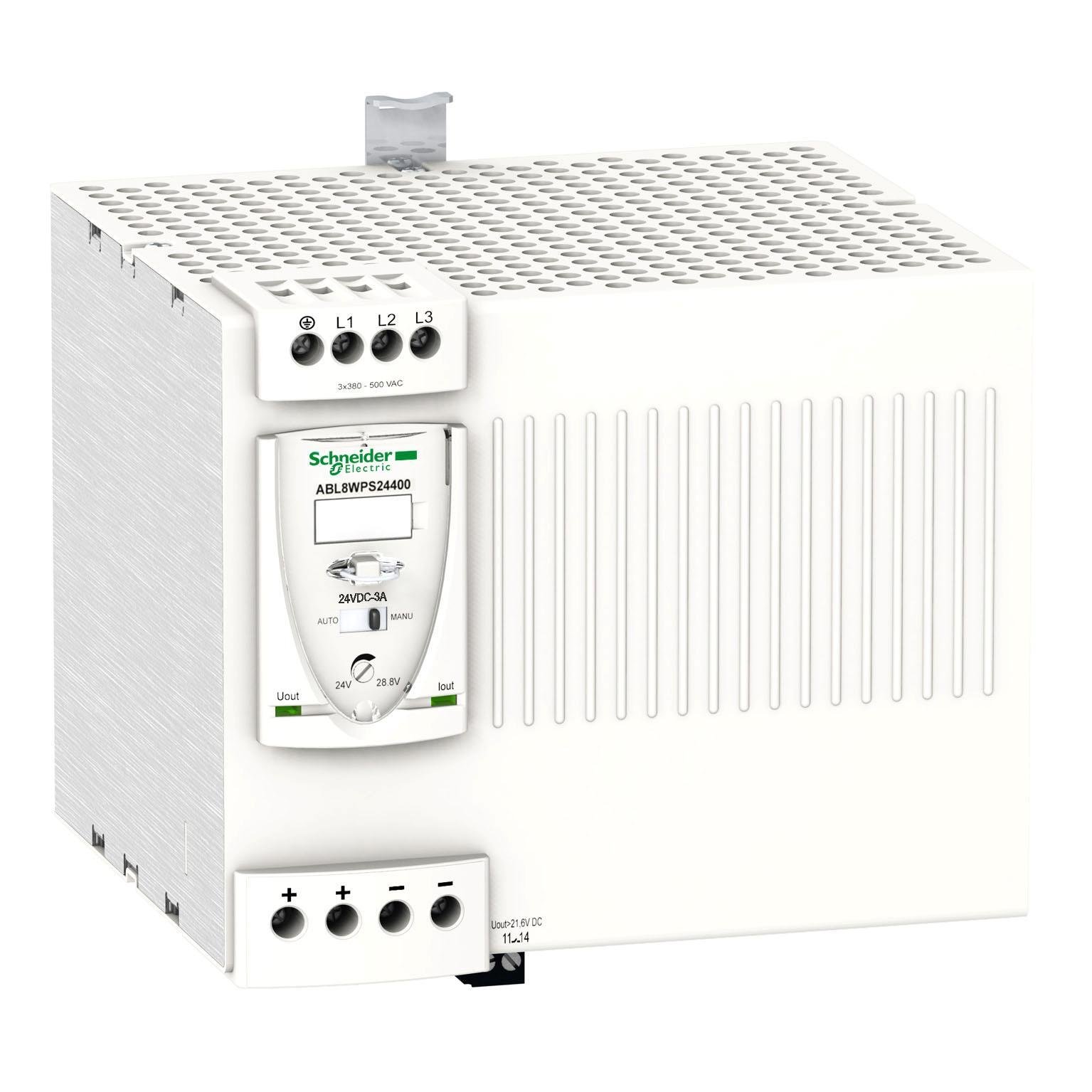 ABL8WPS24400 - Regulated switch power supply, modicon power supply, 3 phases, 380 to 500V, 24V, 40A