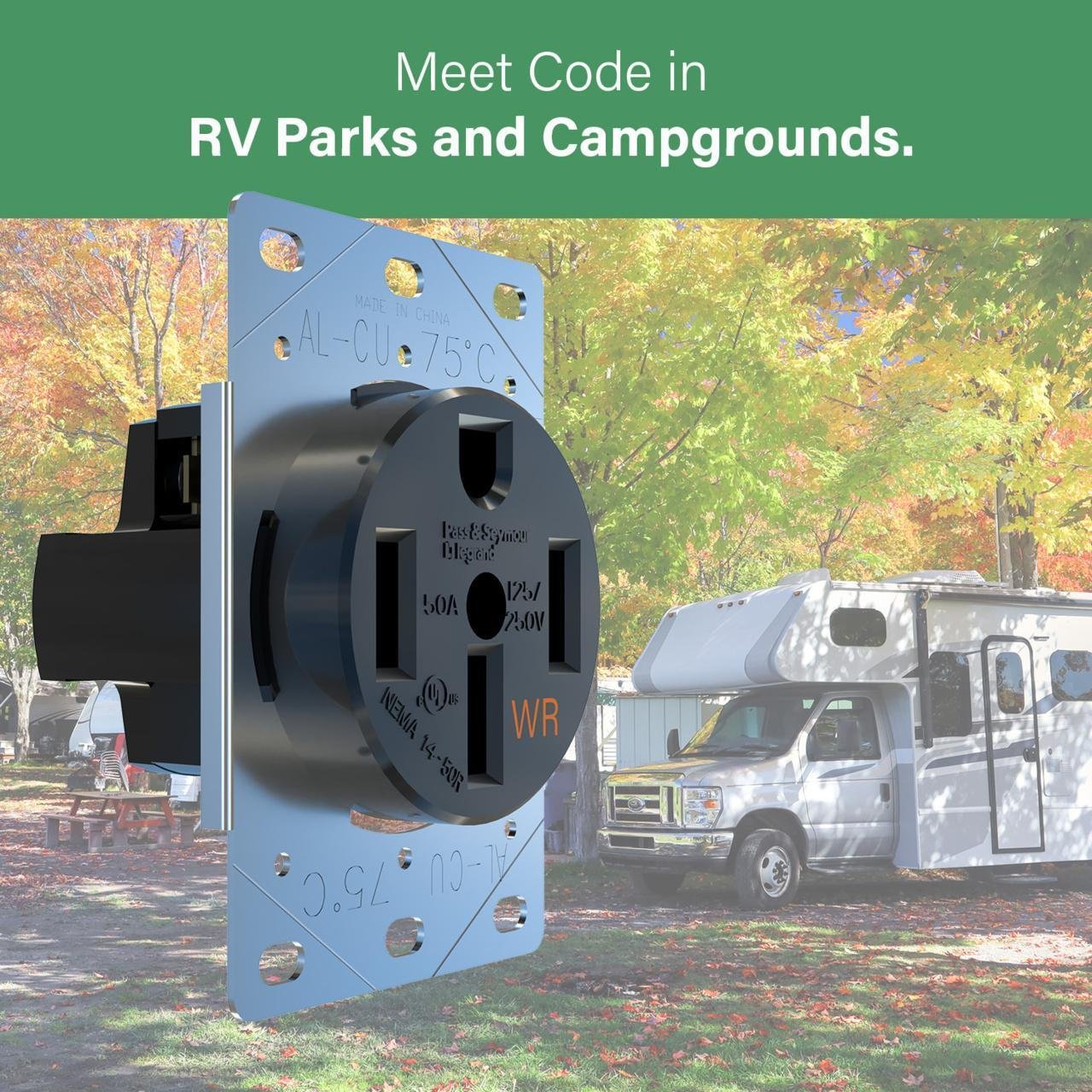 Picture of 3894WR - 50A Weather-Resistant Electrical Outlet for RVs / EV Chargers