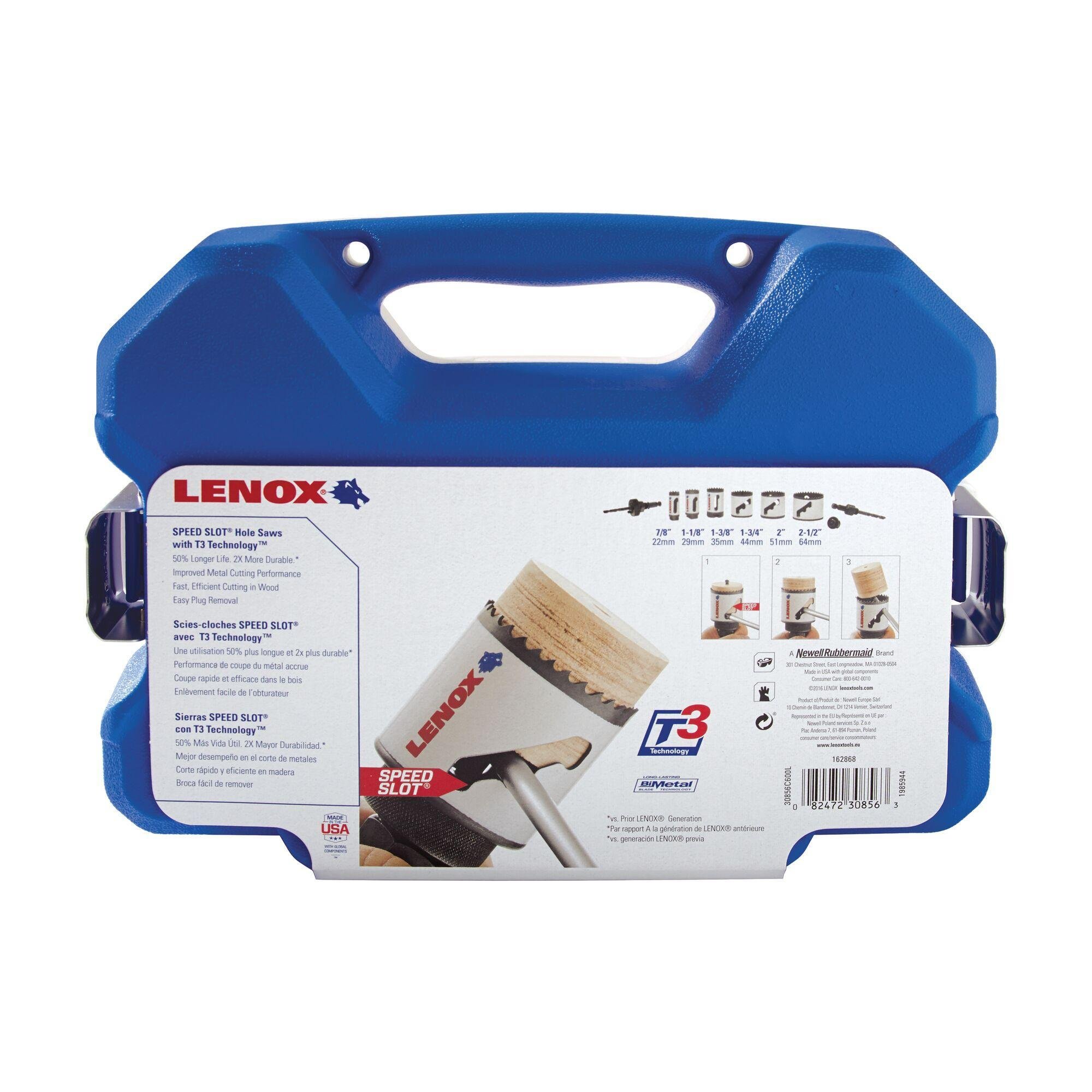 Picture of 30856-C600L - LENOX Bi-Metal Speed Slot Hole Saw With T3 Technology, Electrician'S Kit, 9 Piece