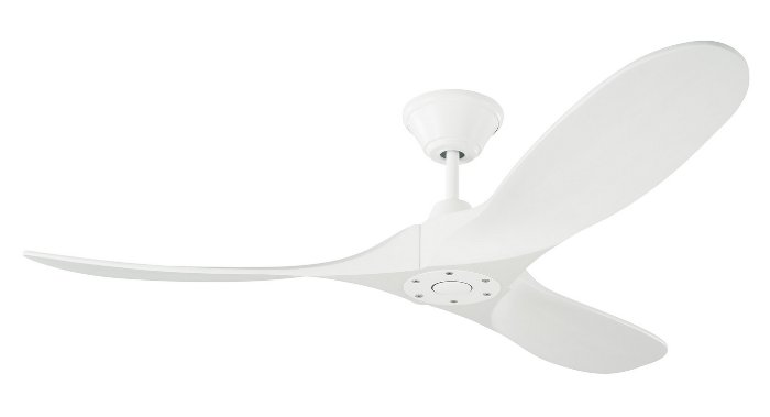 3MAVR52RZW - Maverick II 52 in. Modern Indoor/Outdoor Matte White Ceiling Fan with White Blades, DC Motor and 6-Speed Remote Control