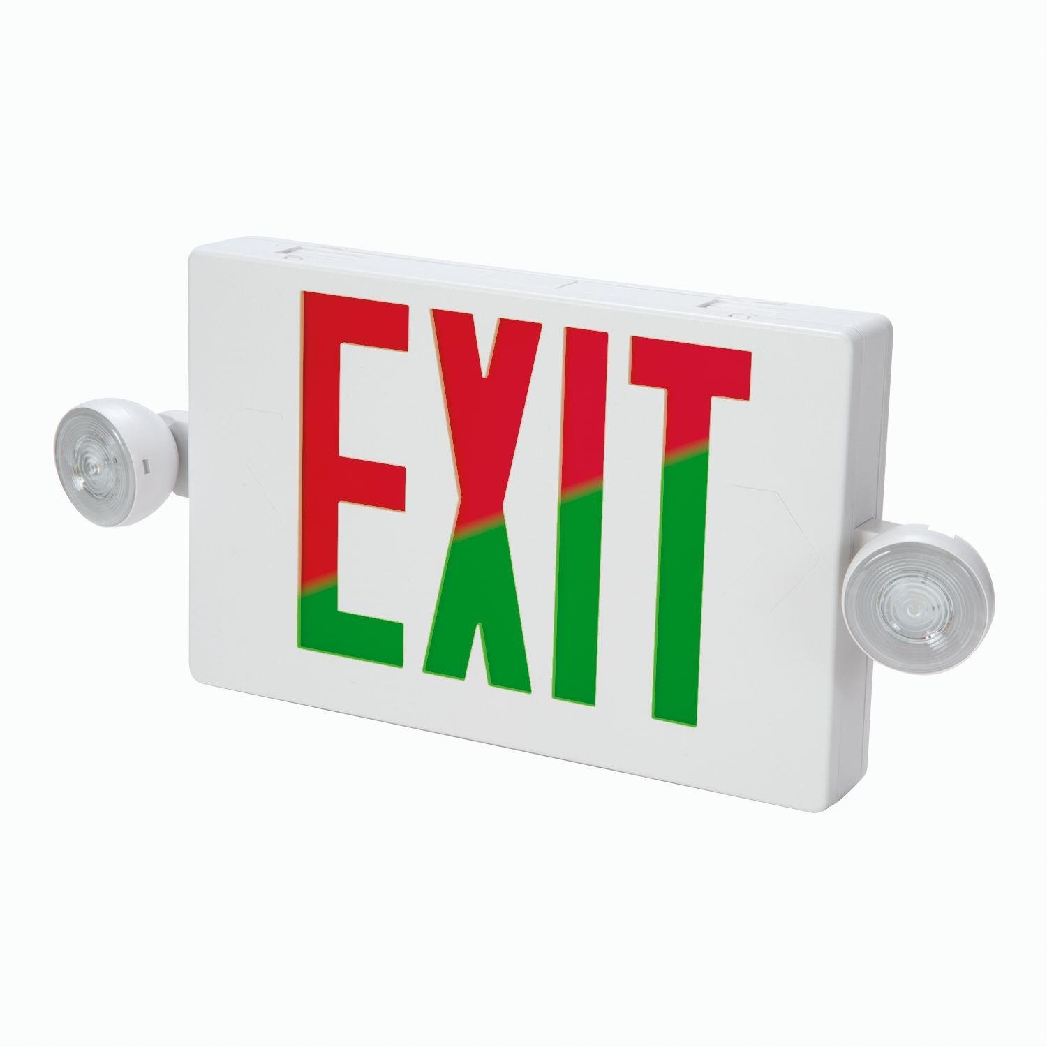 APC7RG - Combination Exit and Emergency Light, Red Green Selectable