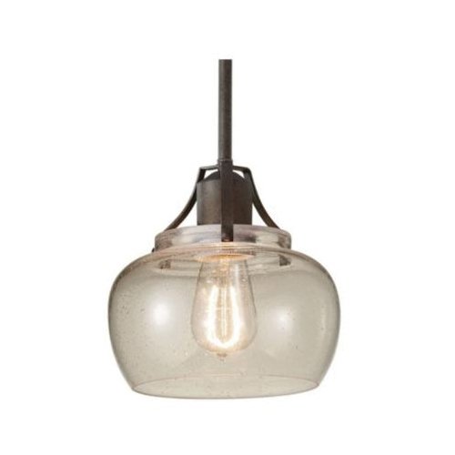 P1234RI - Urban Renewal, Mini Pendant,1 Bulb, Rustic Iron, 8x8"