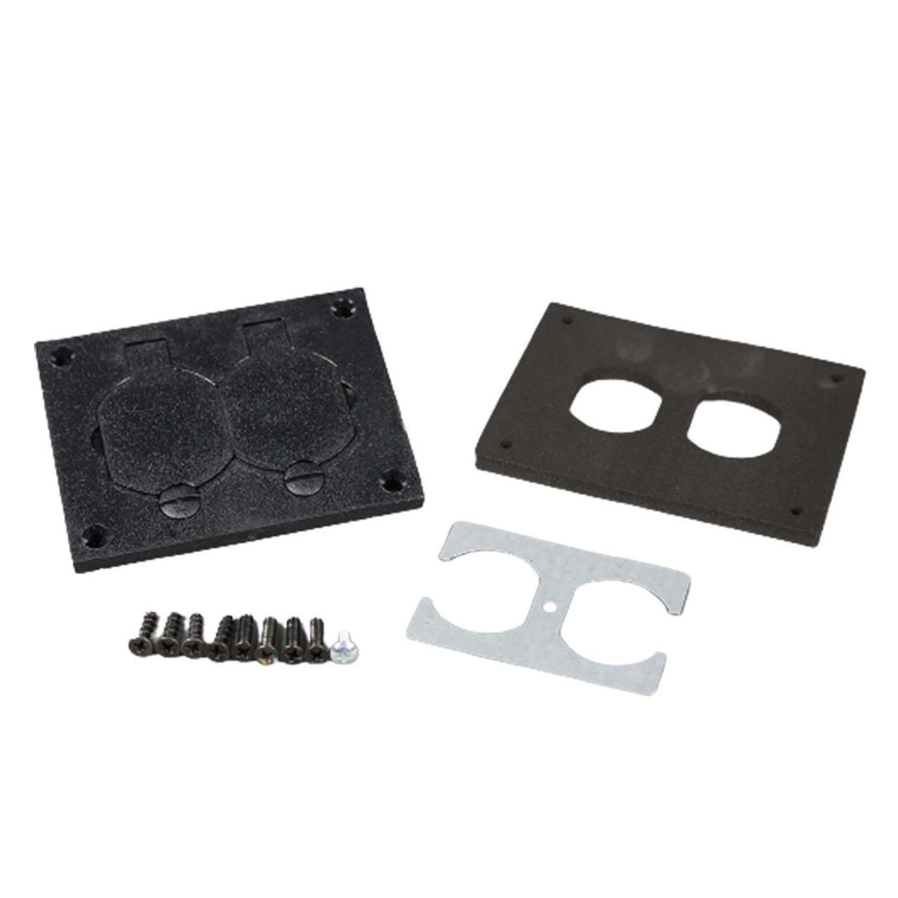 828PR-BLK - Omnibox® Rectangular Black Plastic Duplex Cover Plate