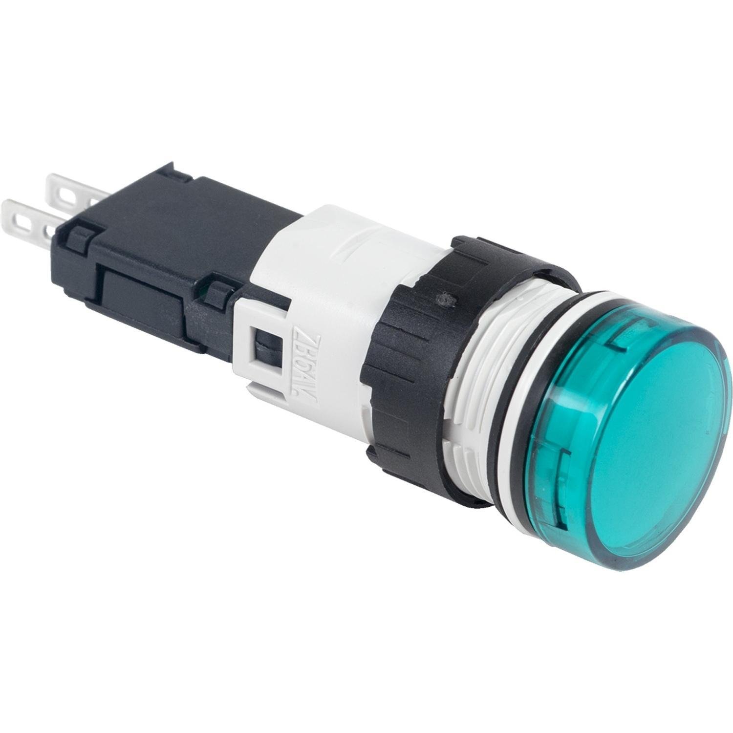 XB6AV3GB - Complete pilot light, Harmony XB6, round green, plastic, 16mm, integral LED 48...120V