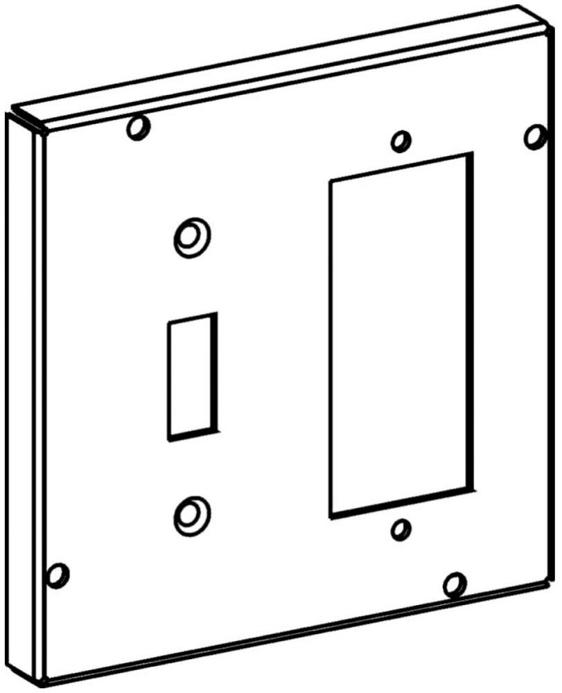 5514 - RAISED 1/2", 4-11/16" SQUARE (5S) TOGGLE SWITCH / GFCI OR DECORATIVE SWITCH INDUSTRIAL COVER