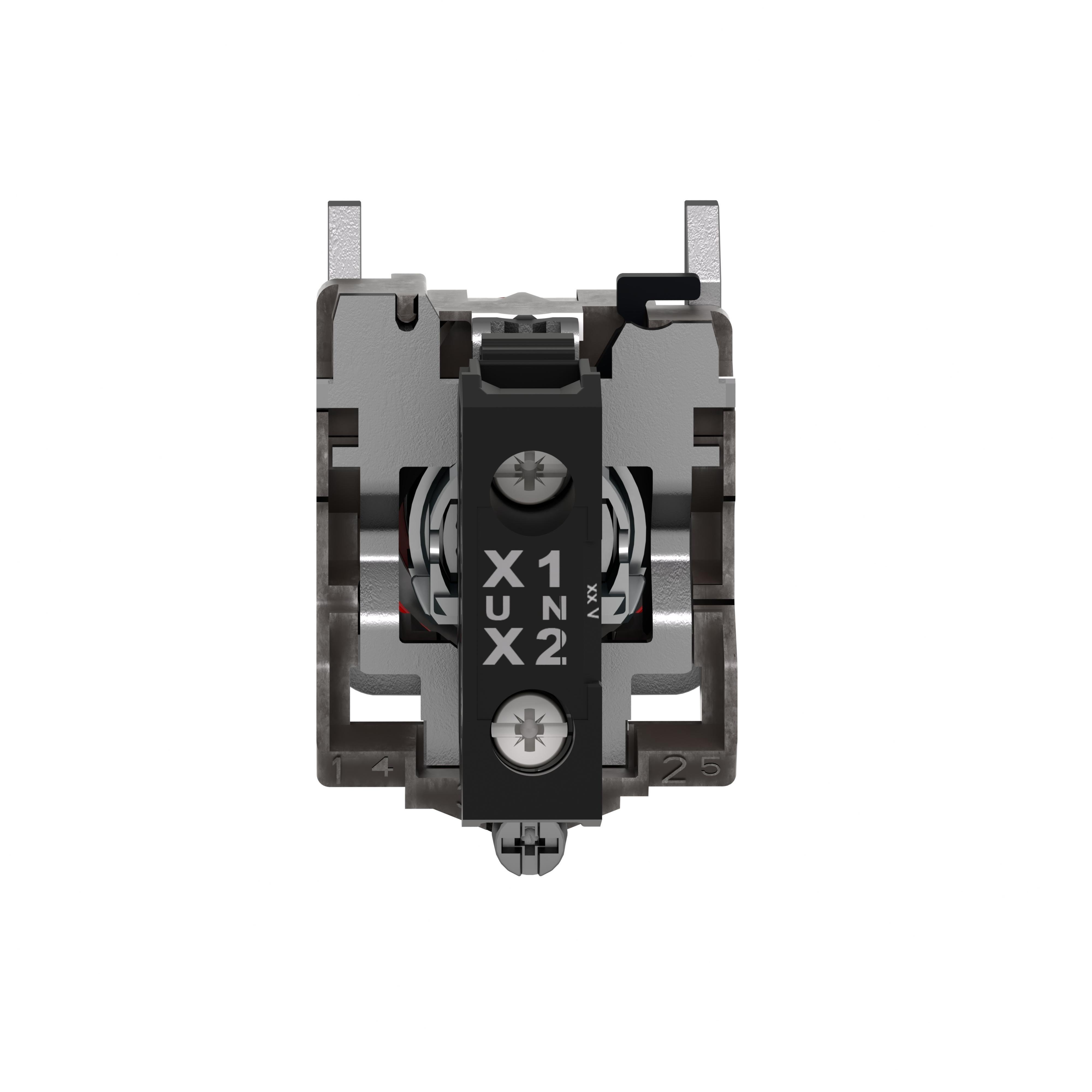 Picture of XB4BVB4 - Pilot light, Harmony XB4,metal, red, 22mm, universal LED, plain lens, 24V AC DC