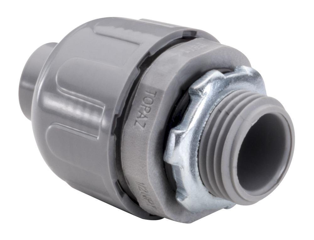 P474 - 1-1/4" Gray Nylon Straight Liquidtight Connector