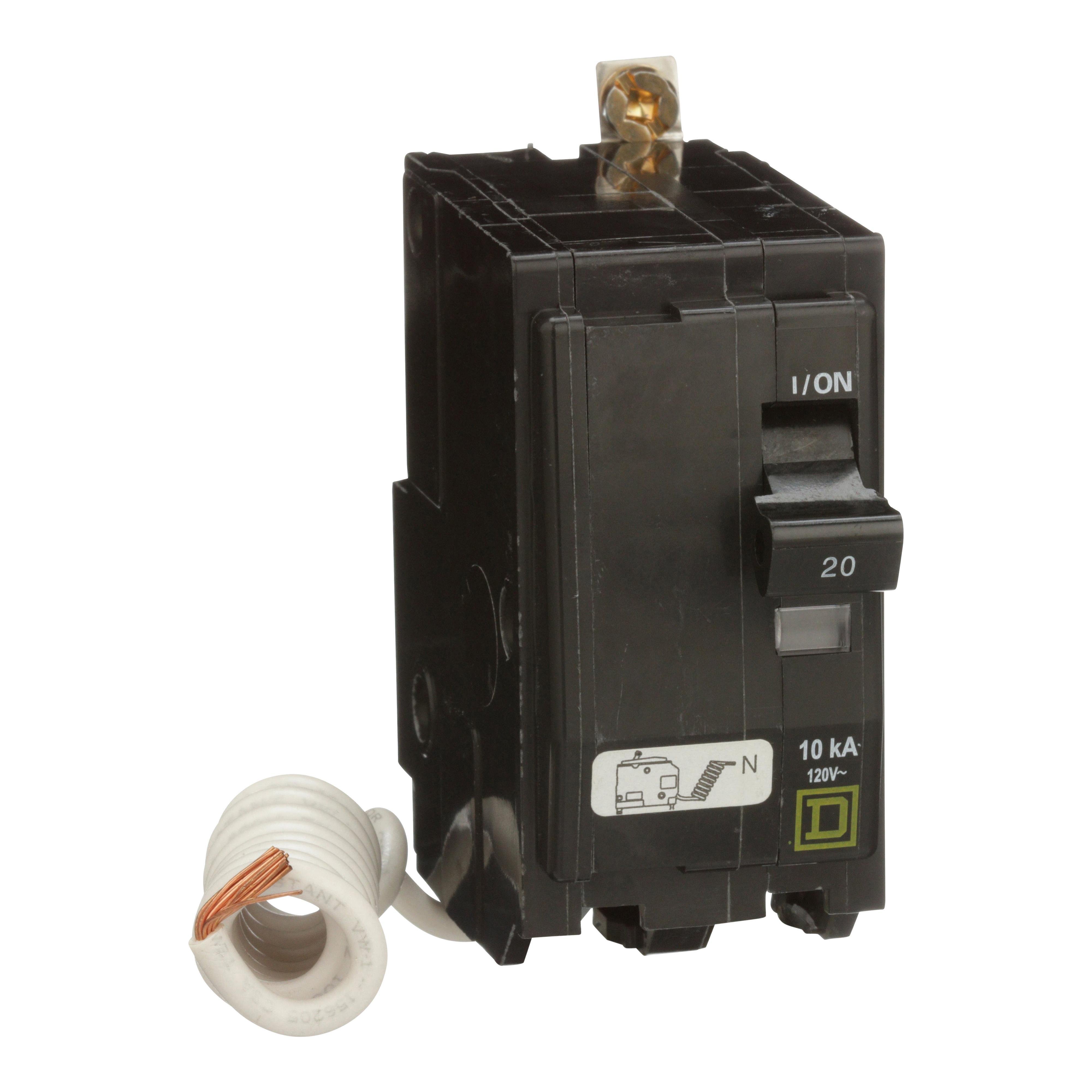 QOB220SWN - Mini circuit breaker, QO, 20A, 2 pole, 120VAC, 10kA, bolt on, switch neutral