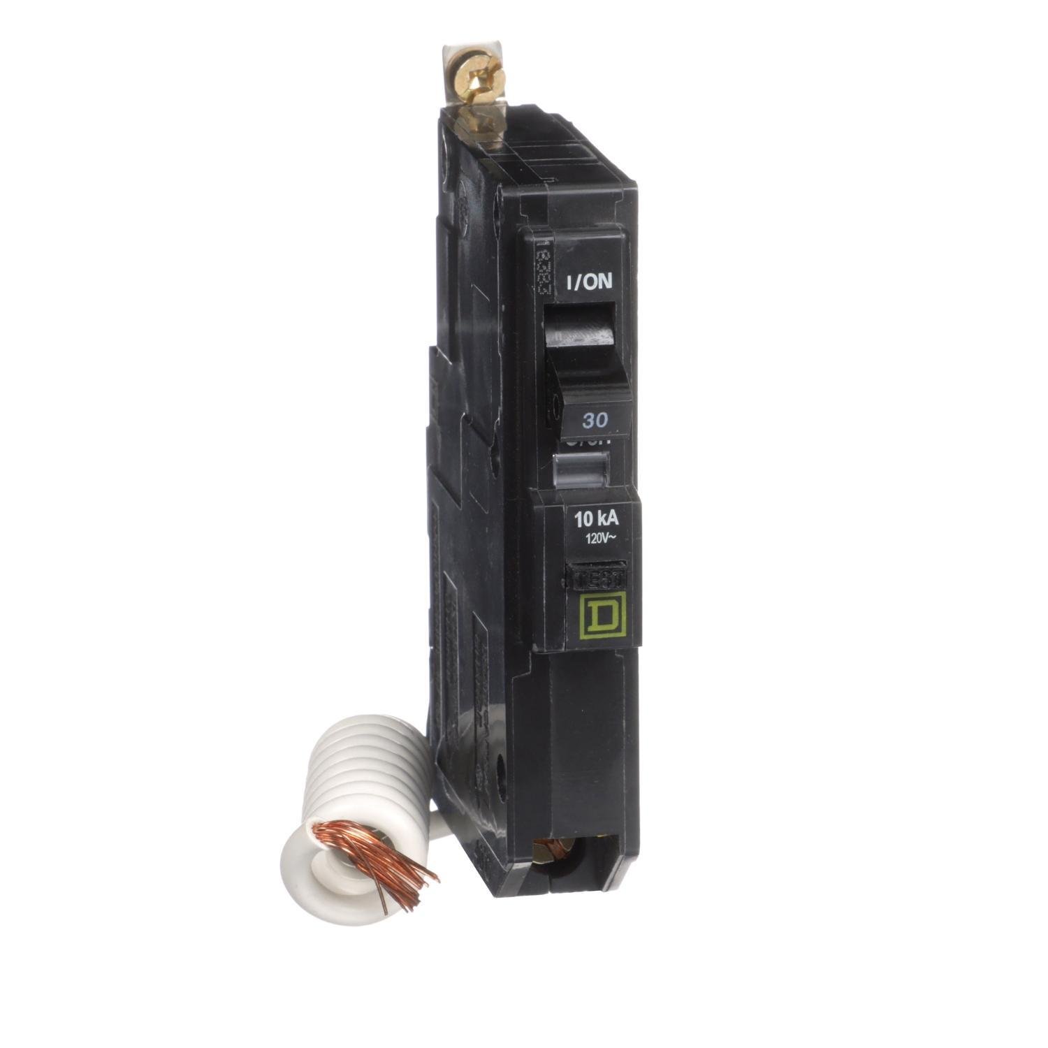 QOB130EPD - Mini circuit breaker, QO, 30A, 1 pole, 120VAC, 10kA, bolt on, 30mA grd fault B [TAA]