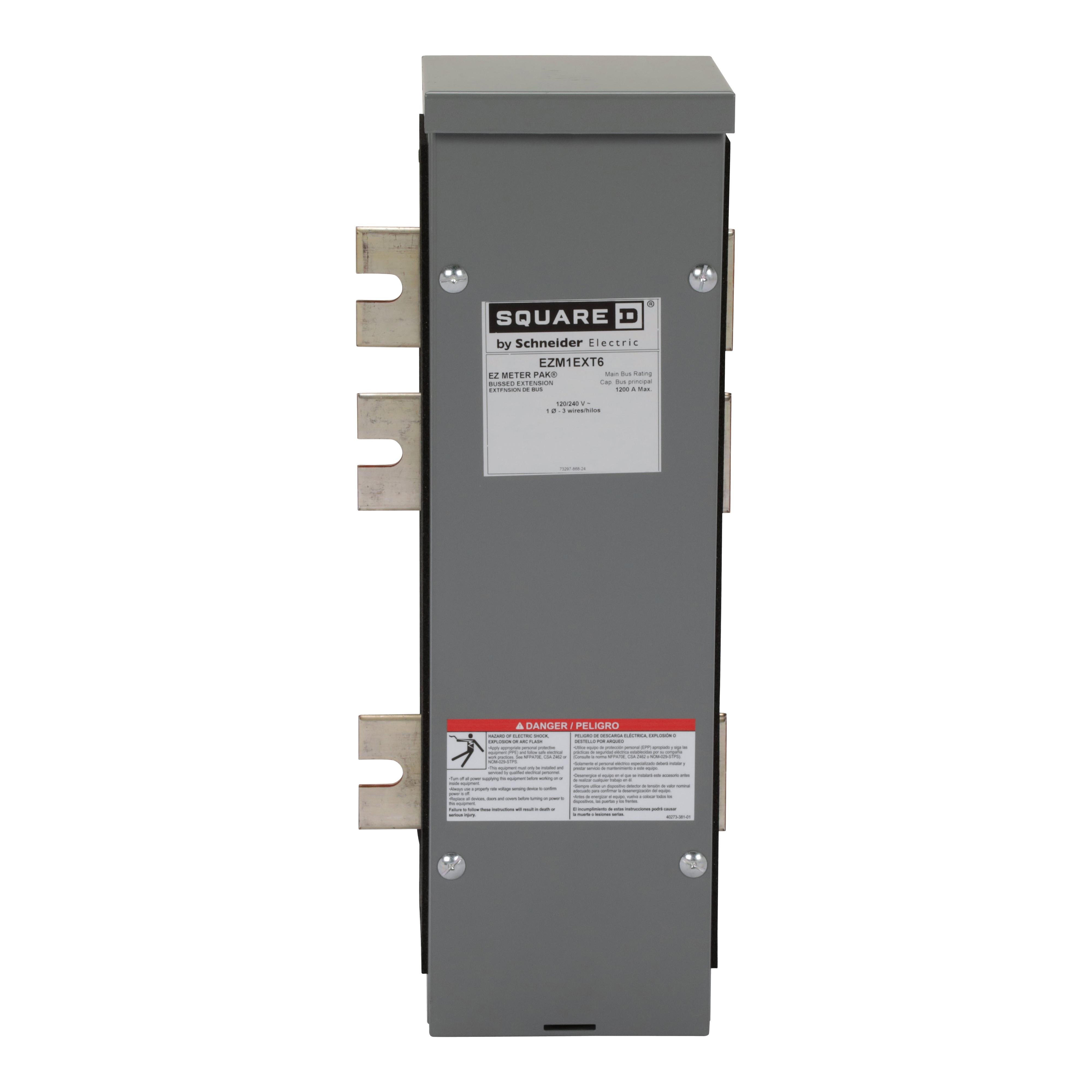 Picture of EZM1EXT6 - Meter accessory, EZ Meter-Pak, bus extension, 1 phase, 1200A bus, 6in W