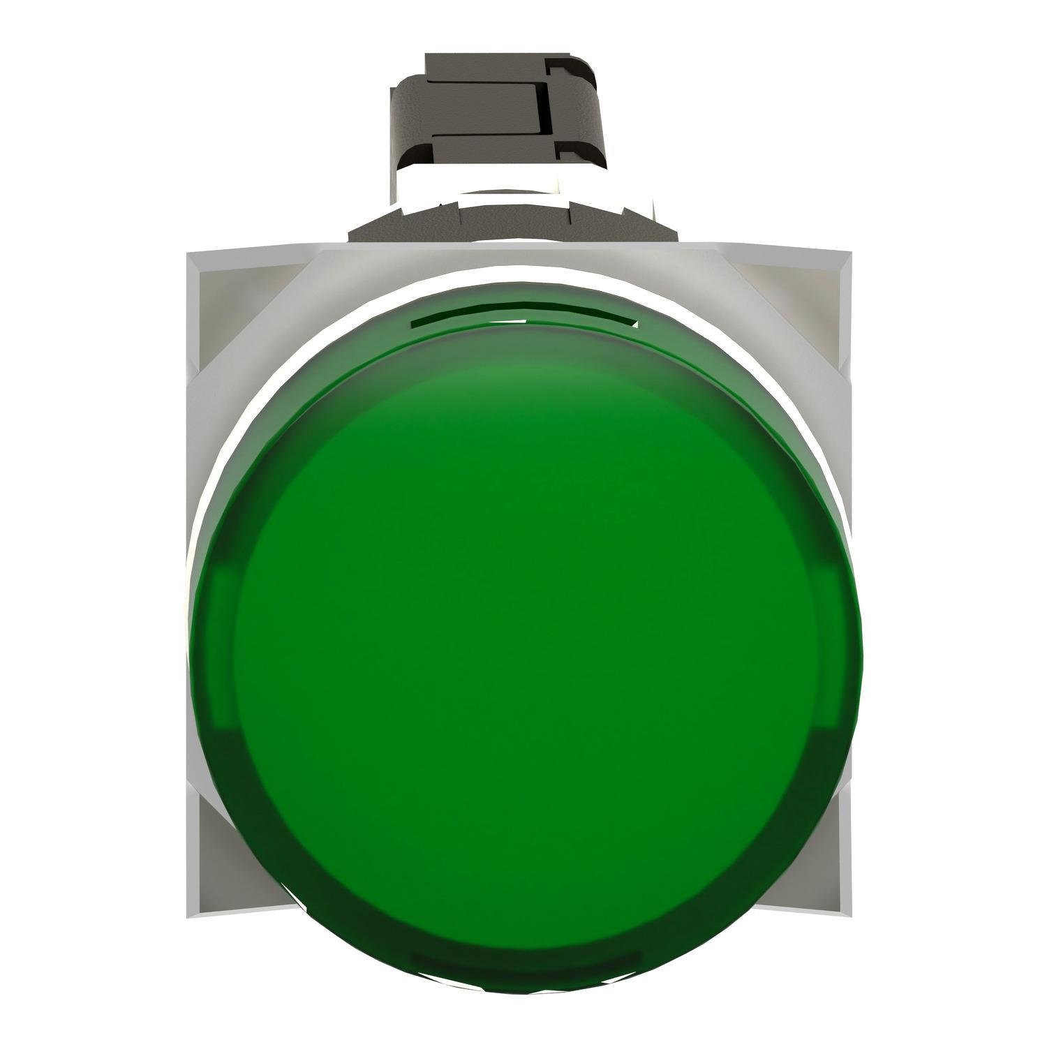 XB6AV3BB - Complete pilot light, Harmony XB6, round green, plastic, 16mm, integral LED 12...24V