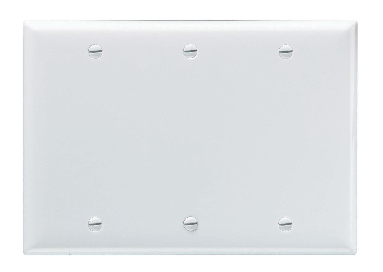 Picture of SP33-I - 3-Gang Thermoset Wall Plate, Blank, Box Mounted, Ivory