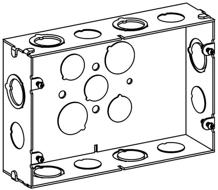 SB-2 - 1-5/8" DEEP, 2-GANG MULTIGANG SWITCH BOX