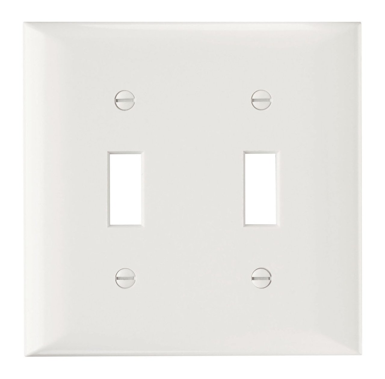 SP2-W - 2-Gang Thermoset Wall Plate, 2 Toggle Switch Openings, White