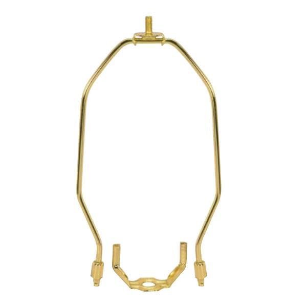 Picture of 90-221 - Light Duty Harp, Polished Brass Finish, 9" Height, 1/8 IP Saddle, 1/4-27 Thread, 125 Carton