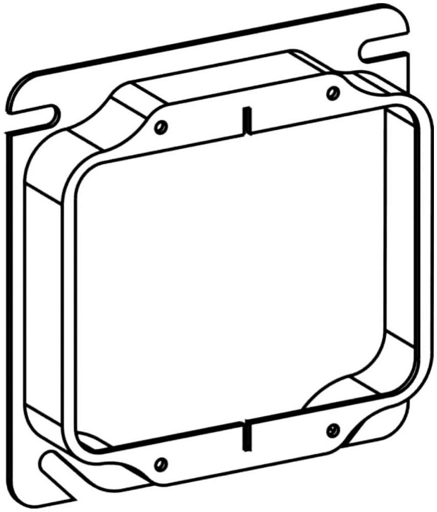 42125 - RAISED 1-1/4", 4" SQUARE (4S) 2-GANG RING