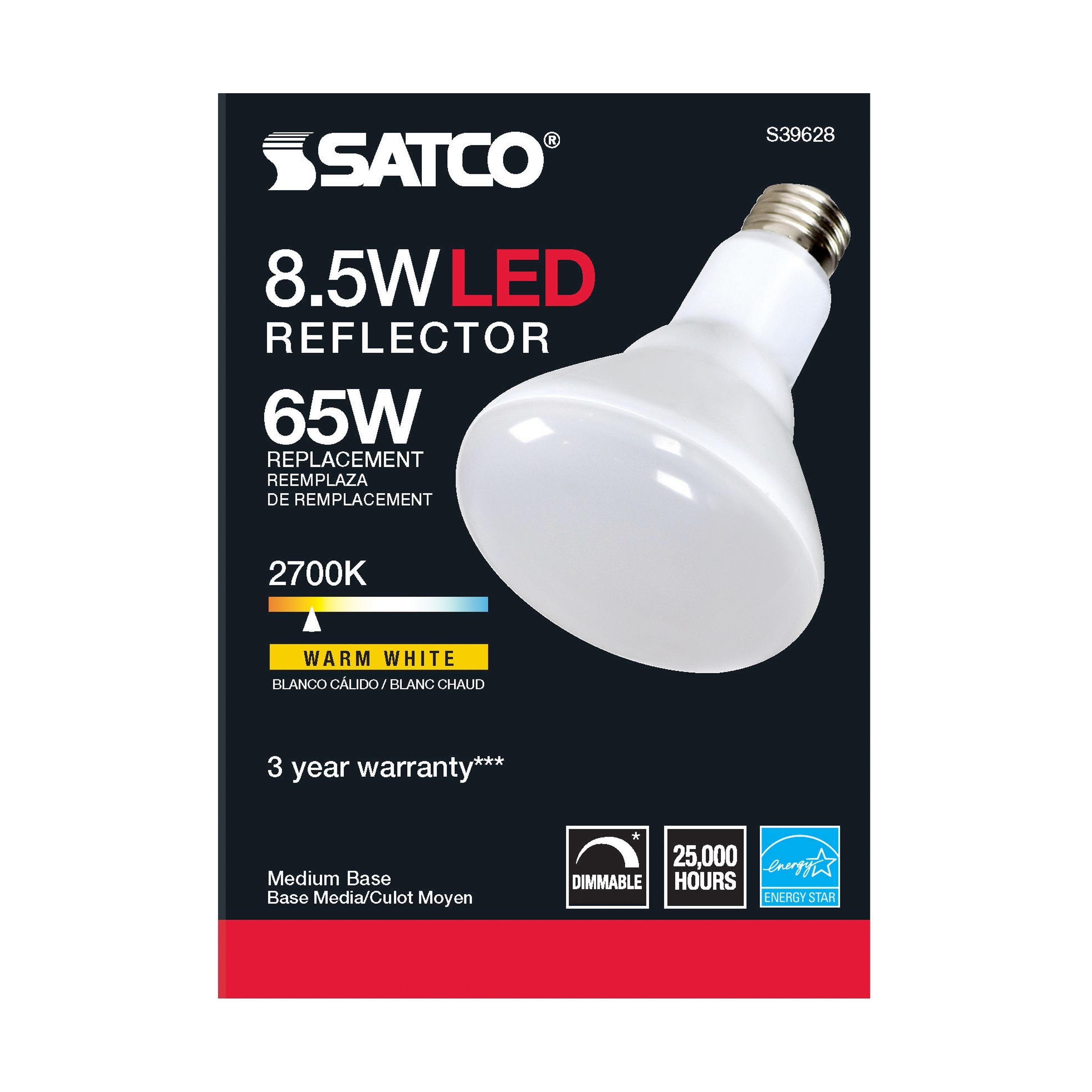 Picture of S39628 - 8.5 Watt - BR30 LED - 2700K - 80 CRI - Medium Base - 120 Volts - Dimmable - 48-pack