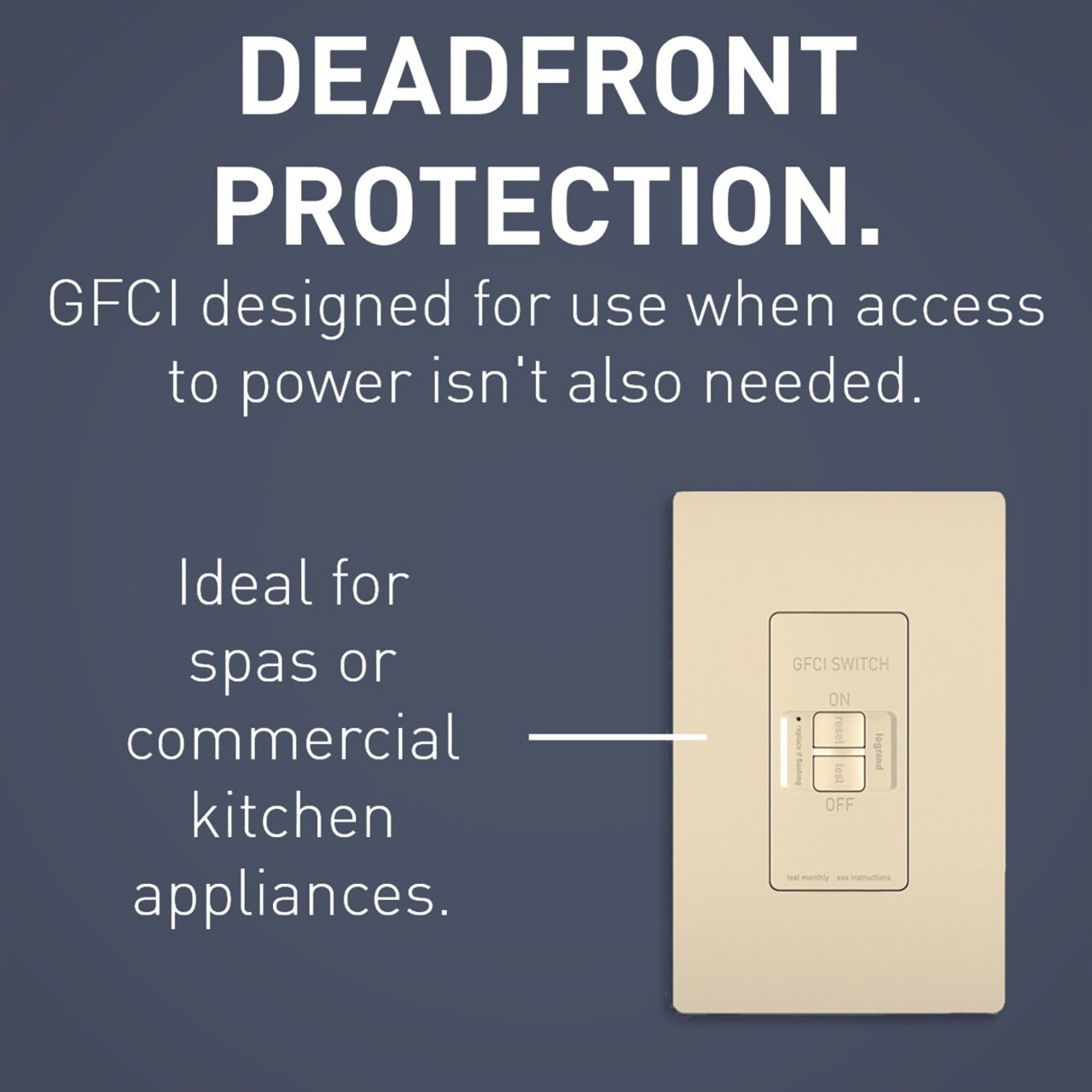 Picture of 2087-I - radiant® Dead Front 20A Duplex Self-Test GFCI Receptacles with SafeLock® Protection, Ivory