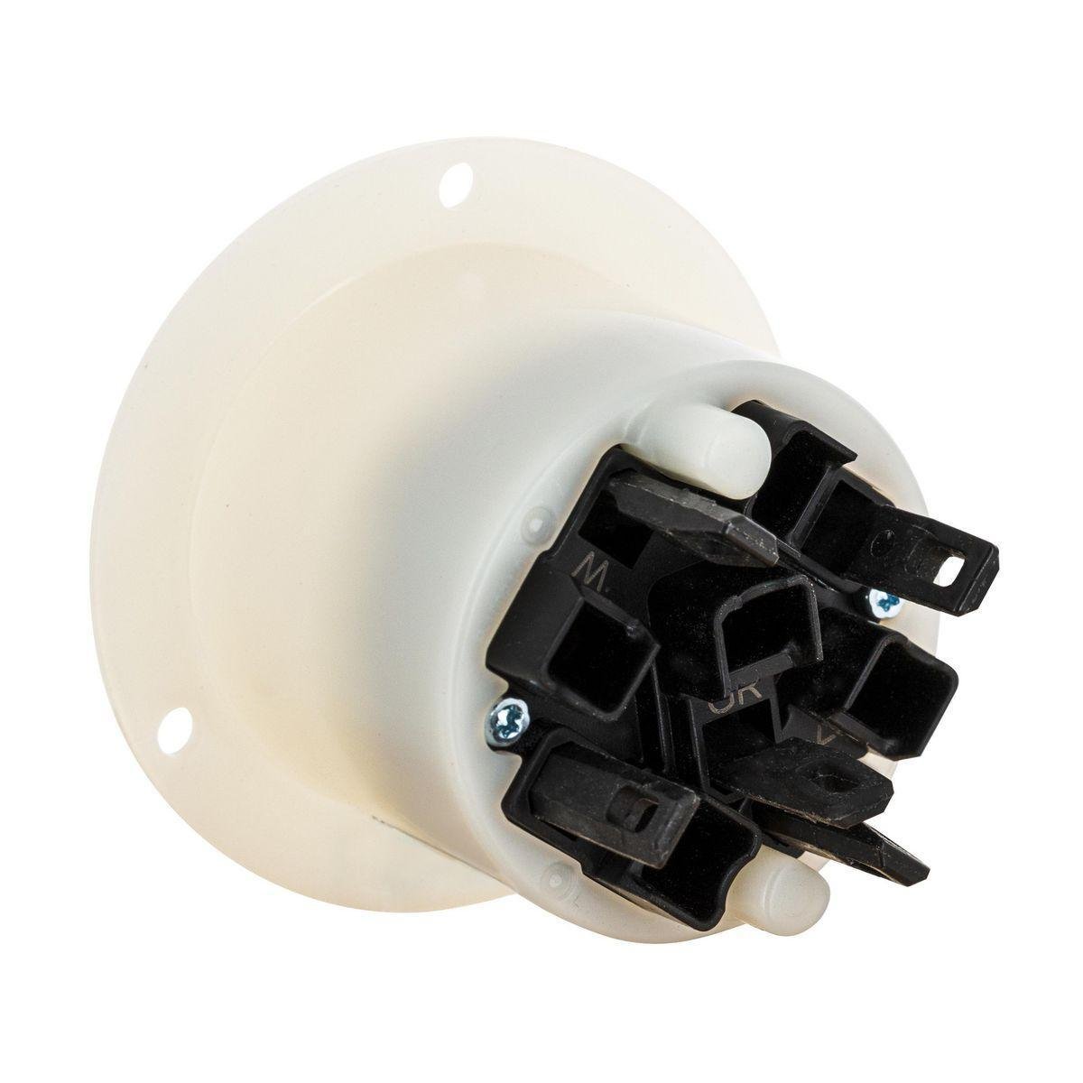 HBL2815ST - Locking Devices, EdgeConnect™ Twist-Lock®, Industrial, Insulgrip® Flanged Inlet, 30A 3-Phase Wye 120/208V AC, 4-Pole 5-Wire Grounding, L21-30P, Spring Terminal, White.