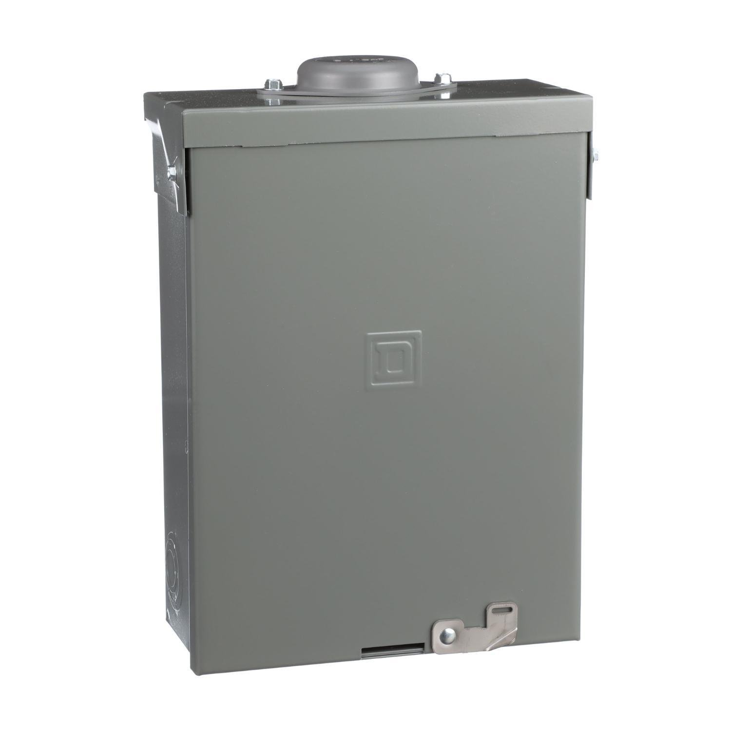 QO612L100RBCU - Load center, QO, 1 phase, 6 spaces, 12 circuits, 100A fixed main lugs, NEMA3R, Cu bus