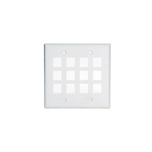 WP3212-WH - 2-Gang, 12-Port Wall Plate, White