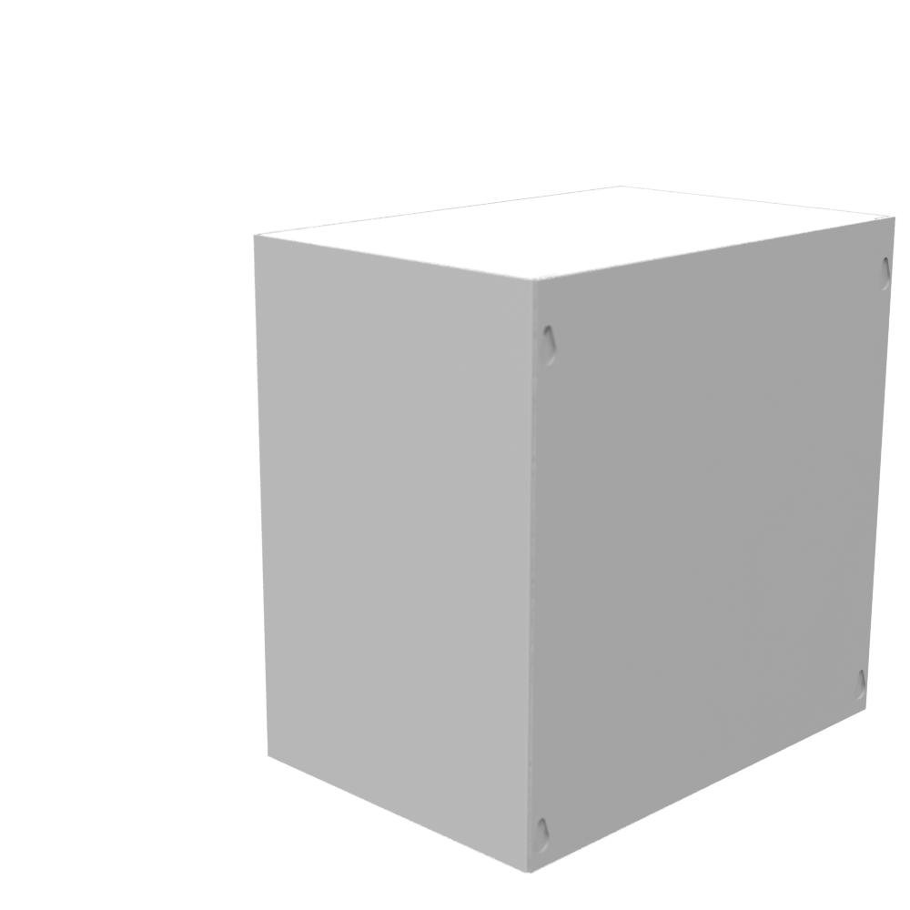 Picture of 12128-SC1-NK - 12x8x12 Screw Cover Type 1 UL Listed Steel No Knockouts ANSI 61 Gray Cover With Teardrop Slots Mounting Holes In Back