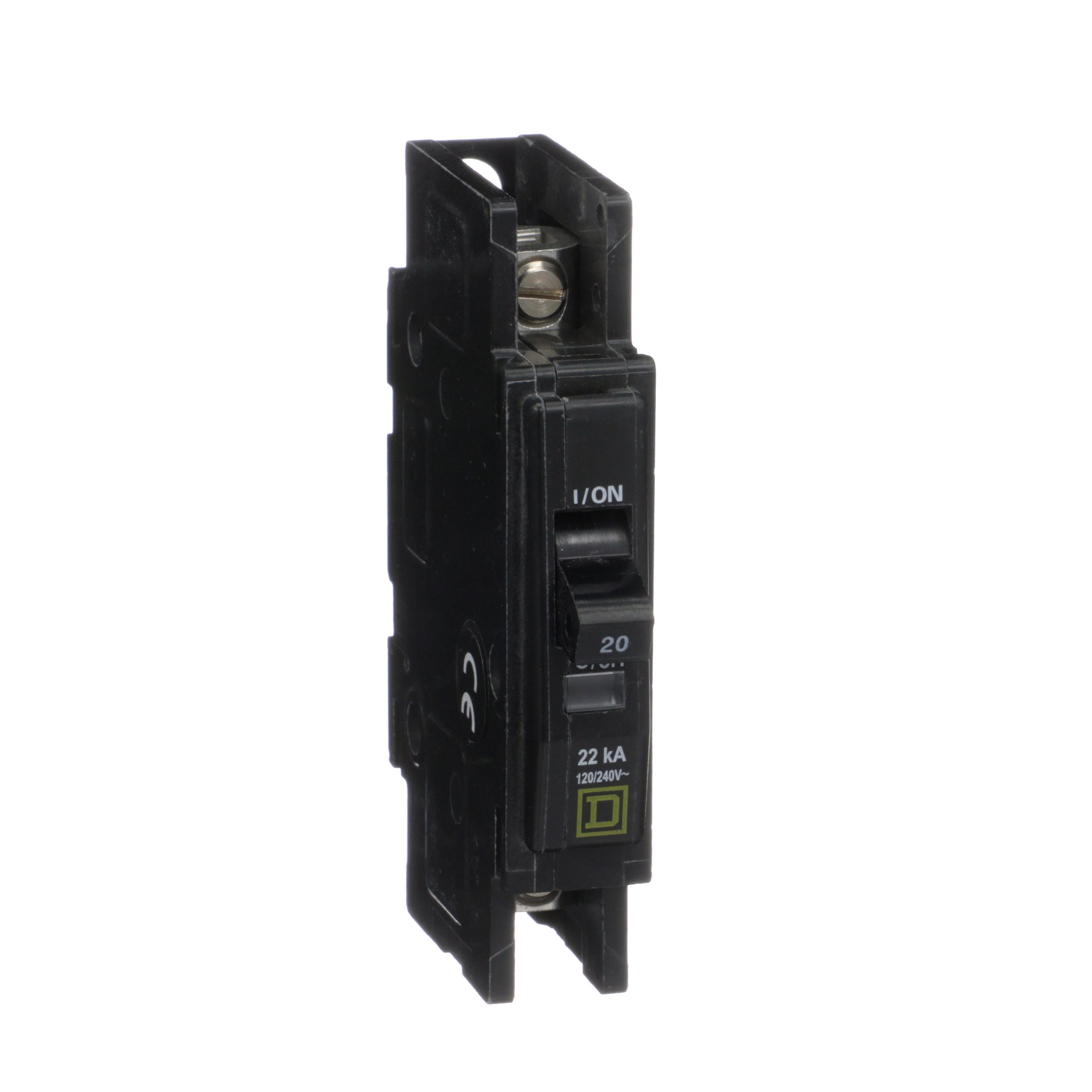 QOU120VH - Mini circuit breaker, QOU, 20A, 1 pole, 120/240 VAC, 22kA