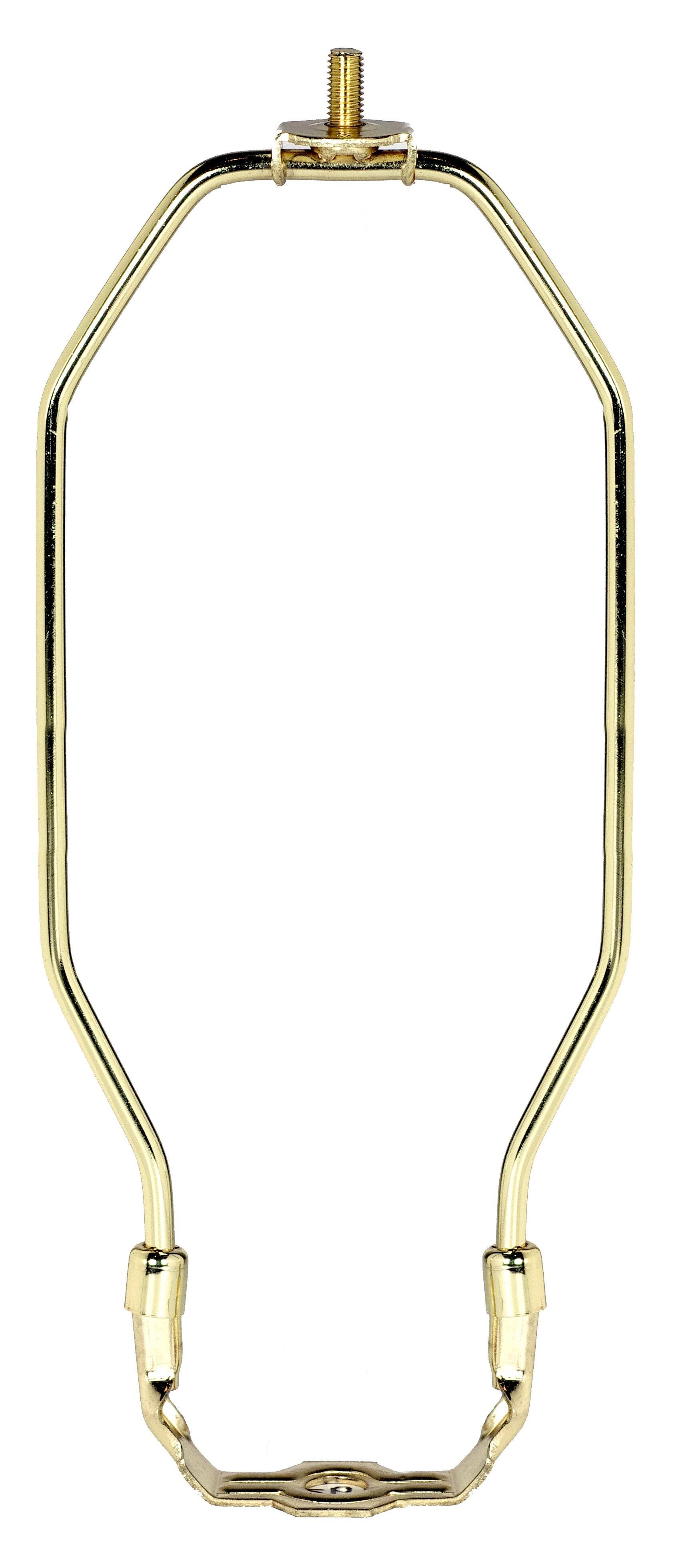 90-221 - Light Duty Harp, Polished Brass Finish, 9" Height, 1/8 IP Saddle, 1/4-27 Thread, 125 Carton